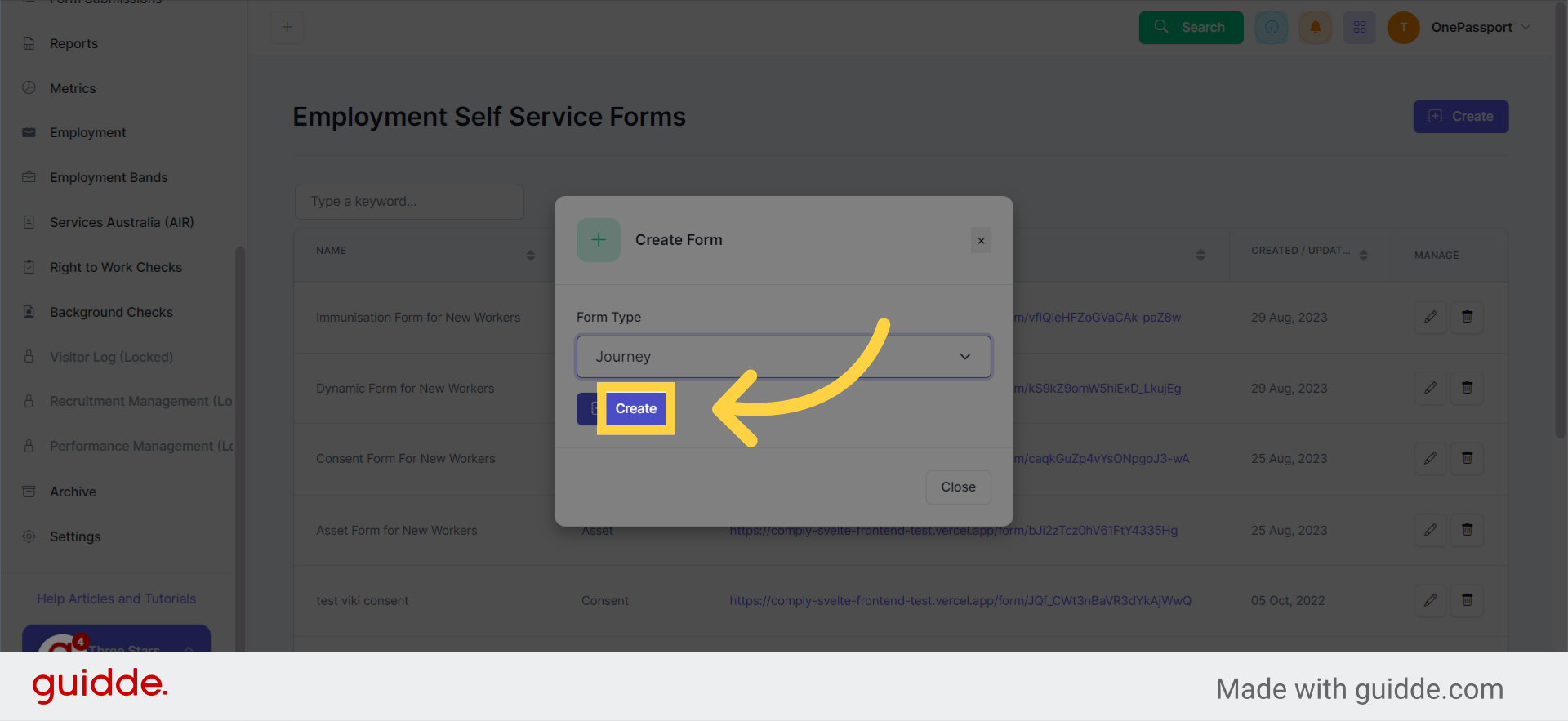 Click 'Create'
