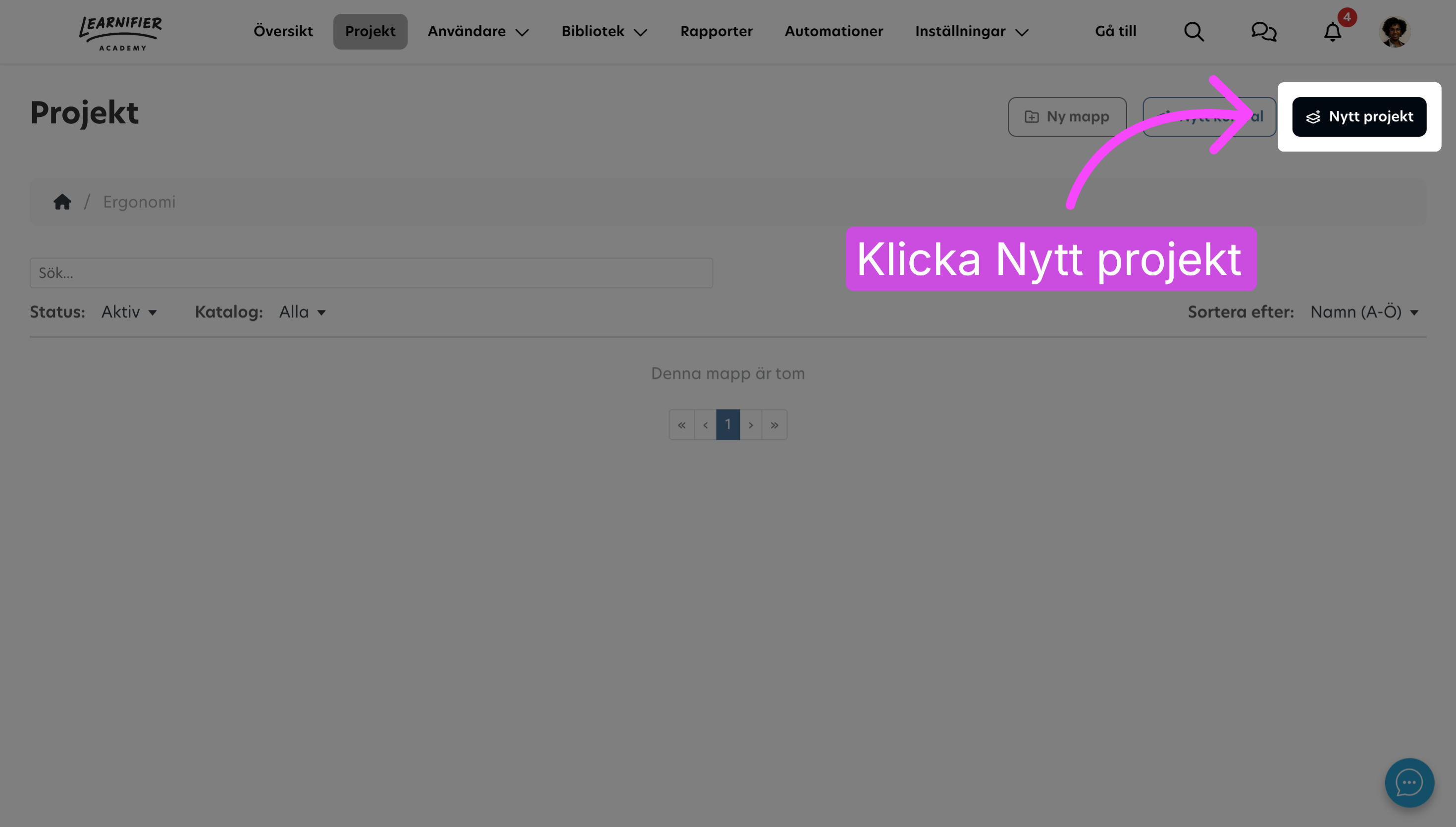 Starta ett nytt projekt