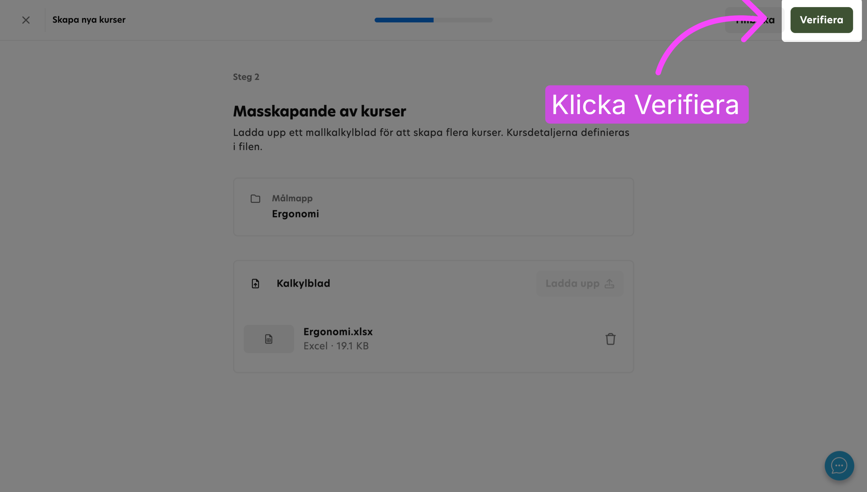Kontrollera den uppladdade informationen