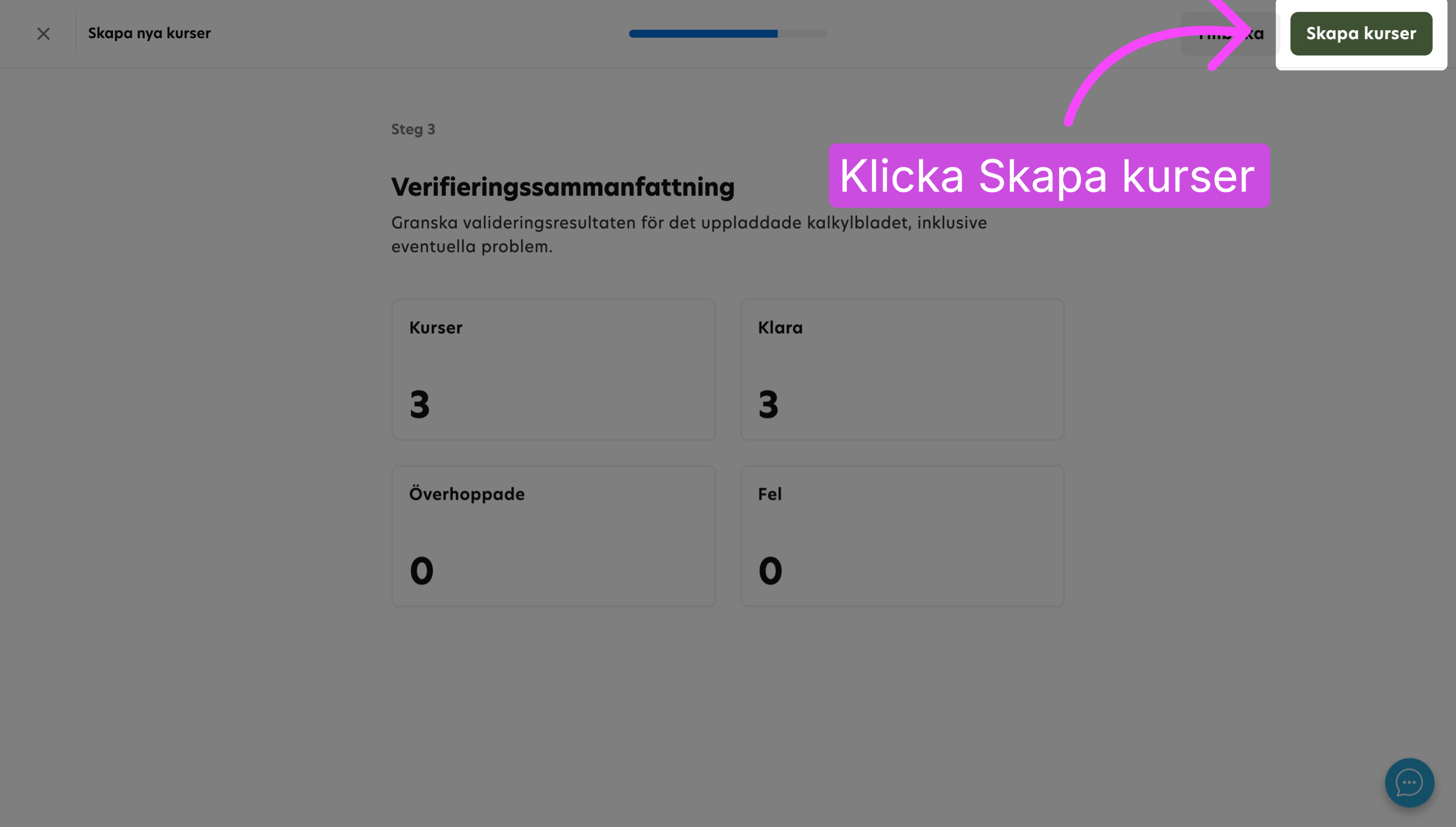 Skapa kurser från uppladdad information