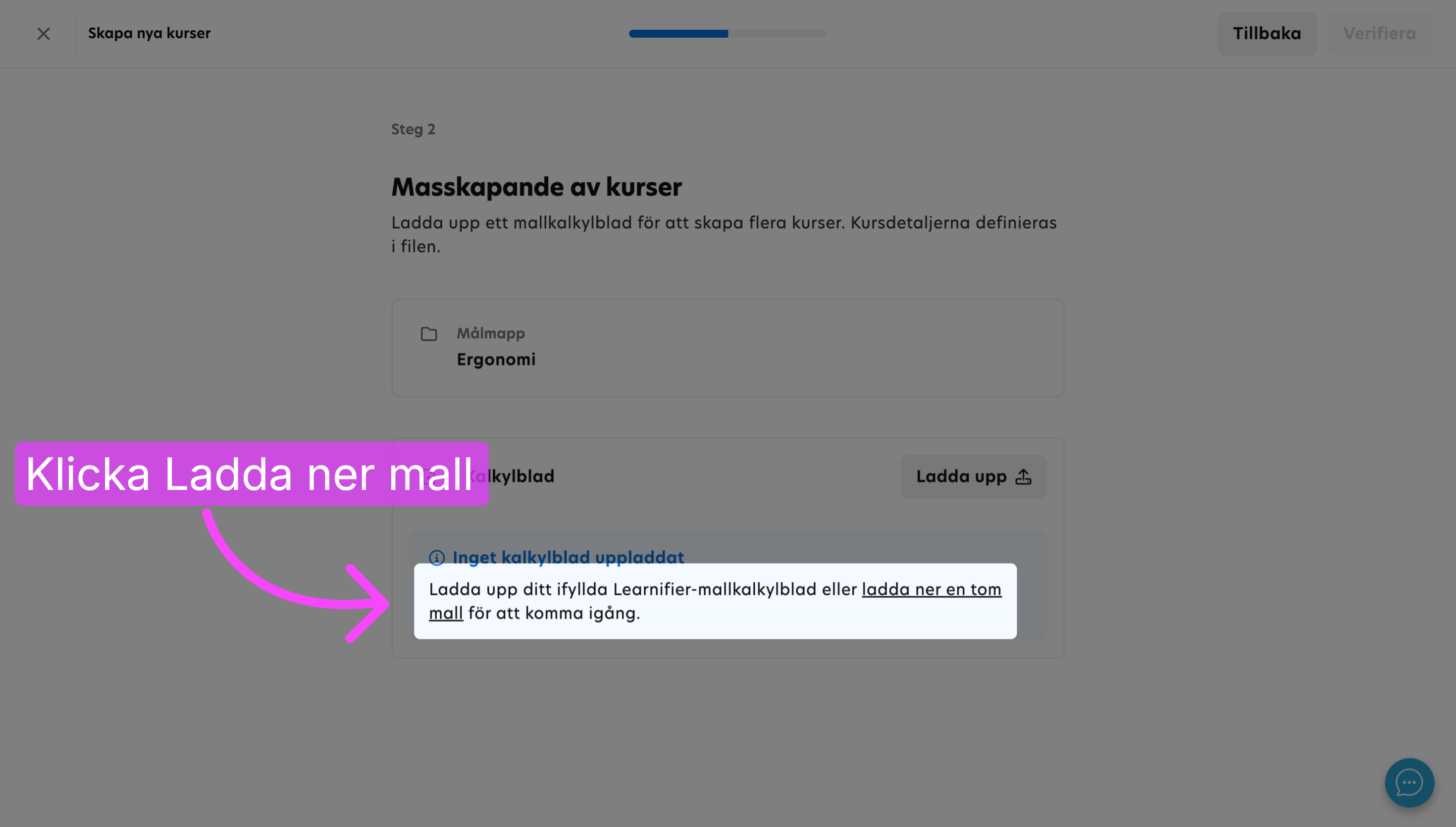 Ladda ner kalkylbladsmallen för Massuppladdning