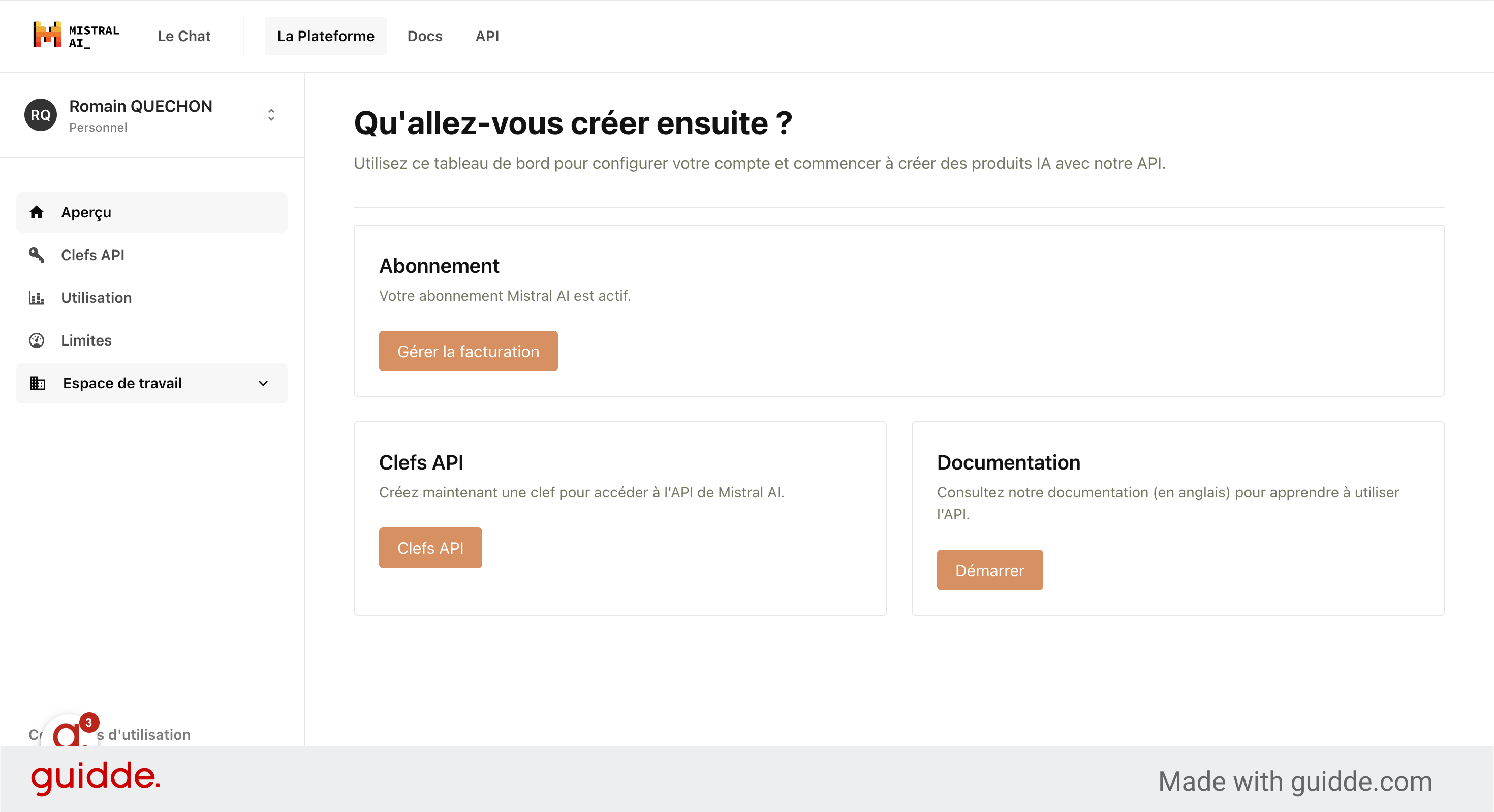 Passez à 'console.mistral.ai'