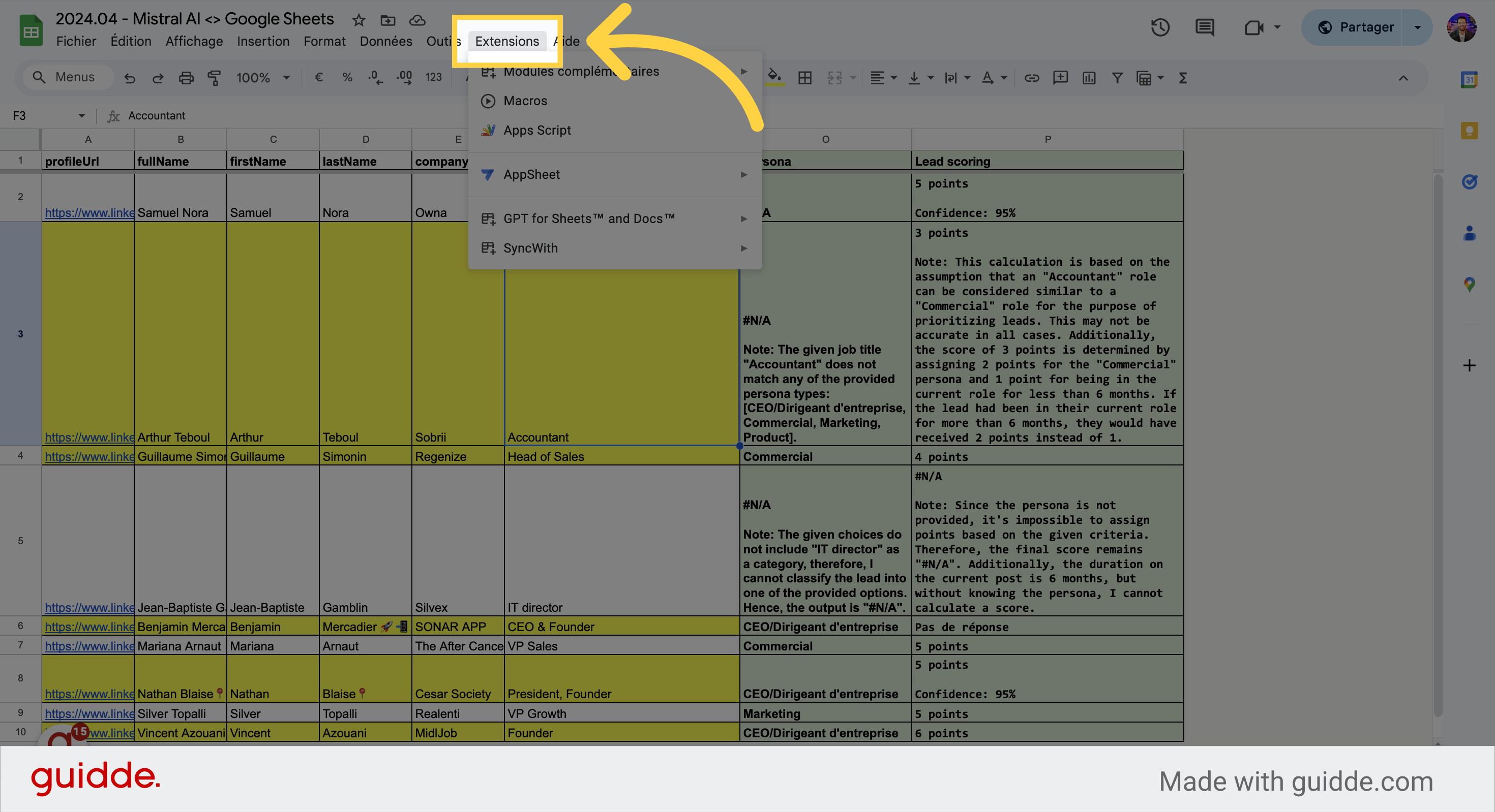 Cliquez sur 'Extensions'