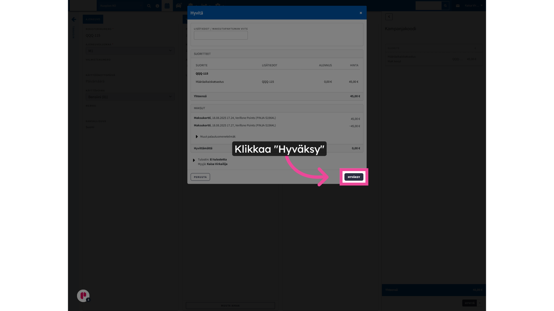 Klikkaa 'Hyväksy'