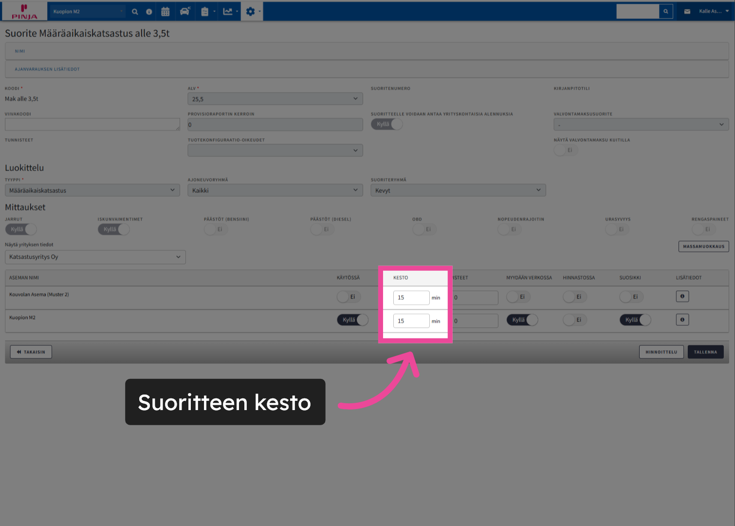 Suoritteen kesto