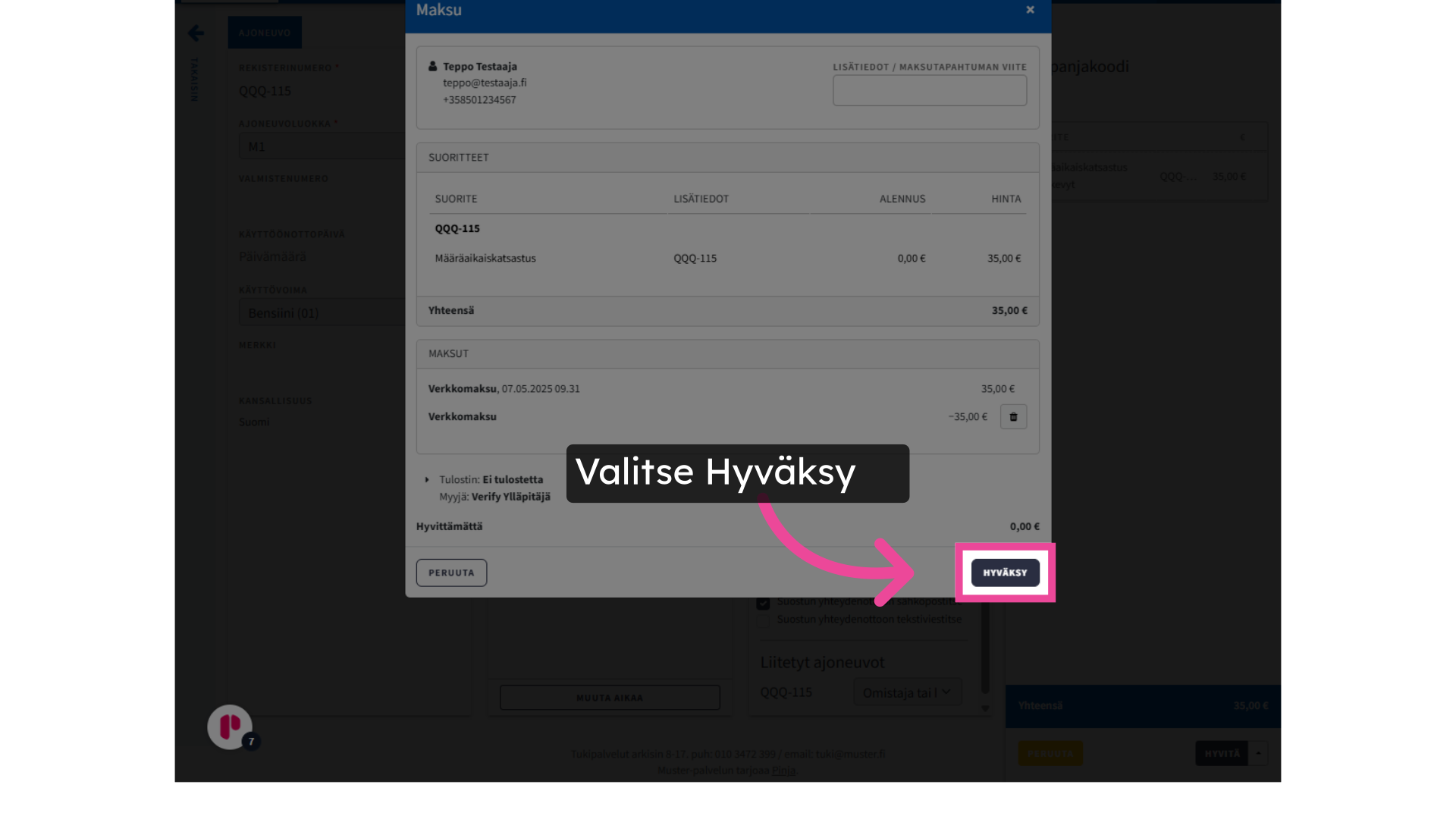Valitse Hyväksy