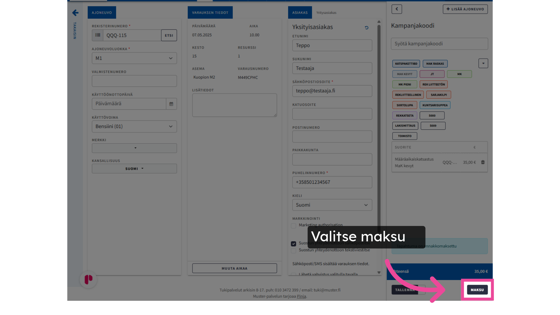 Valitse maksu
