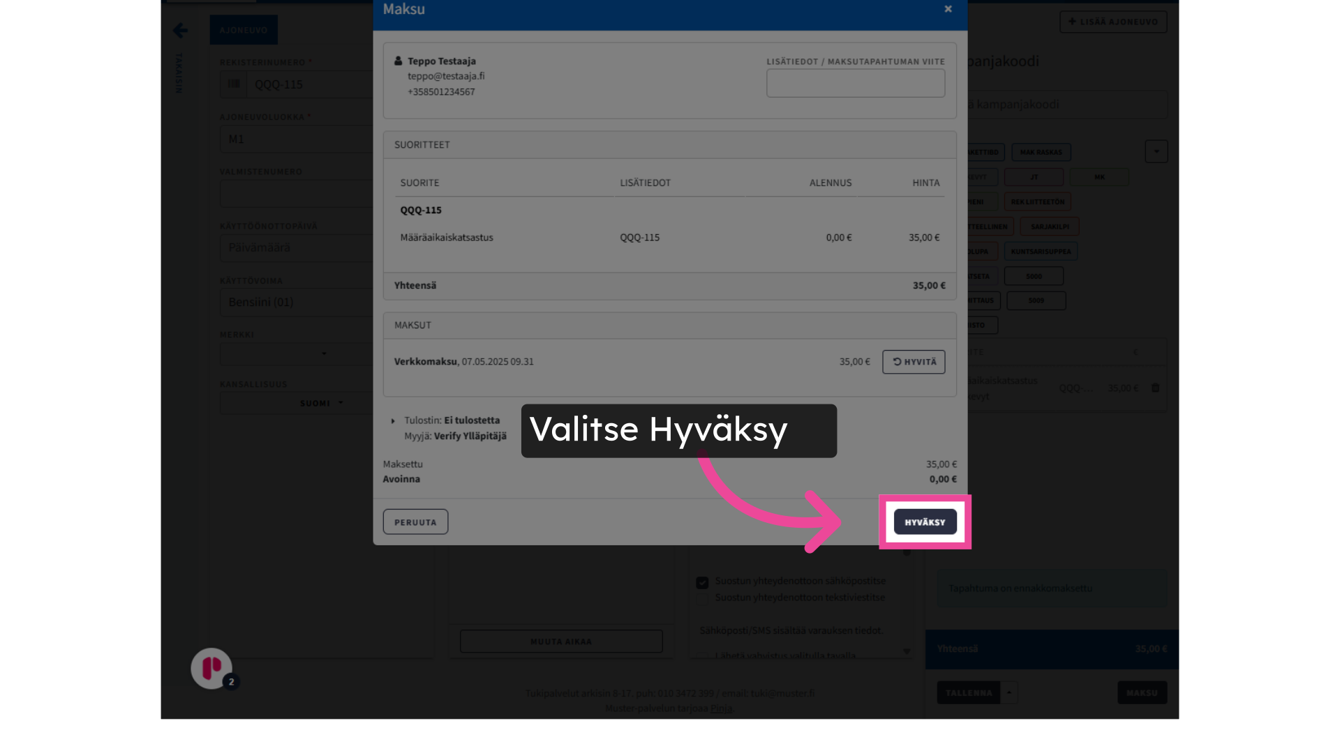 Valitse Hyväksy