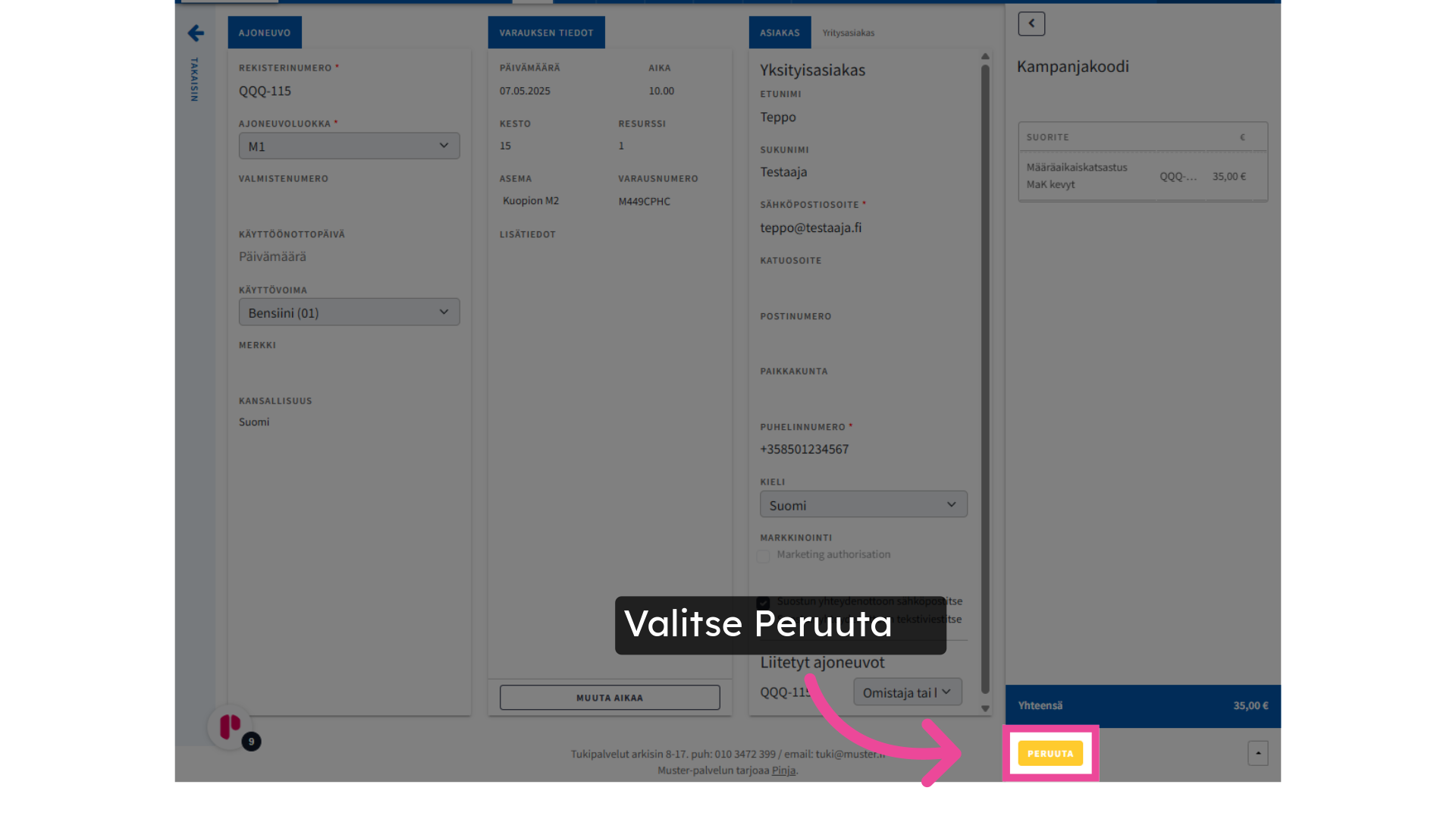 Valitse Peruuta