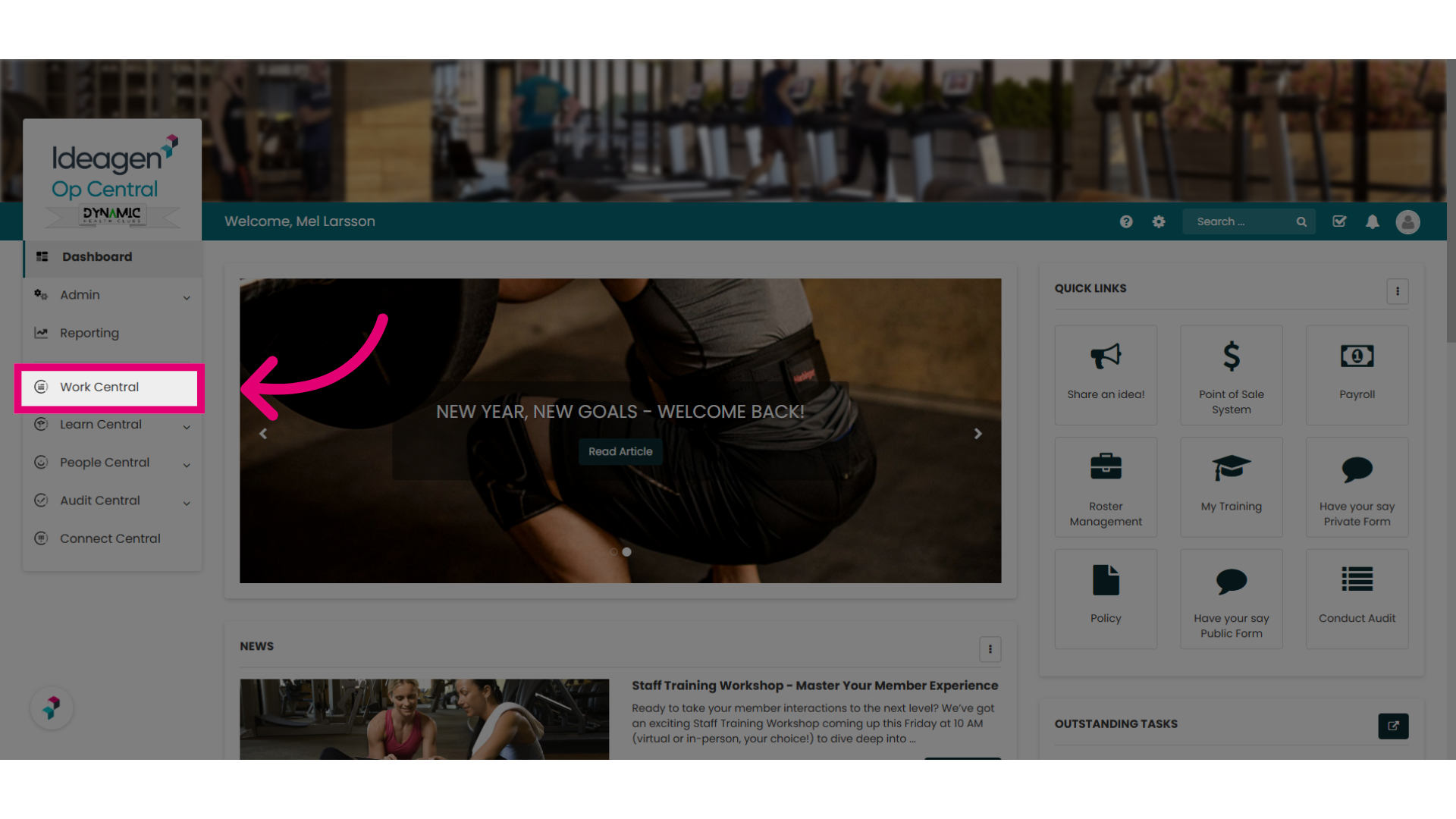 Click 'Work Central'
