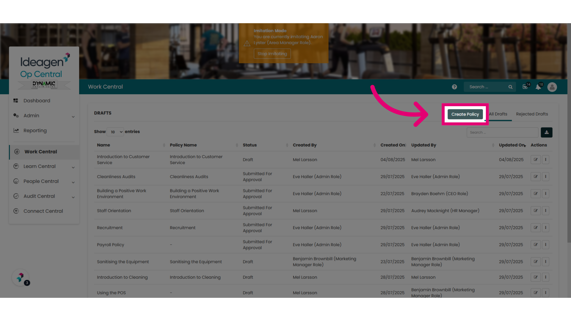 Option 1: 'Create Policy'
