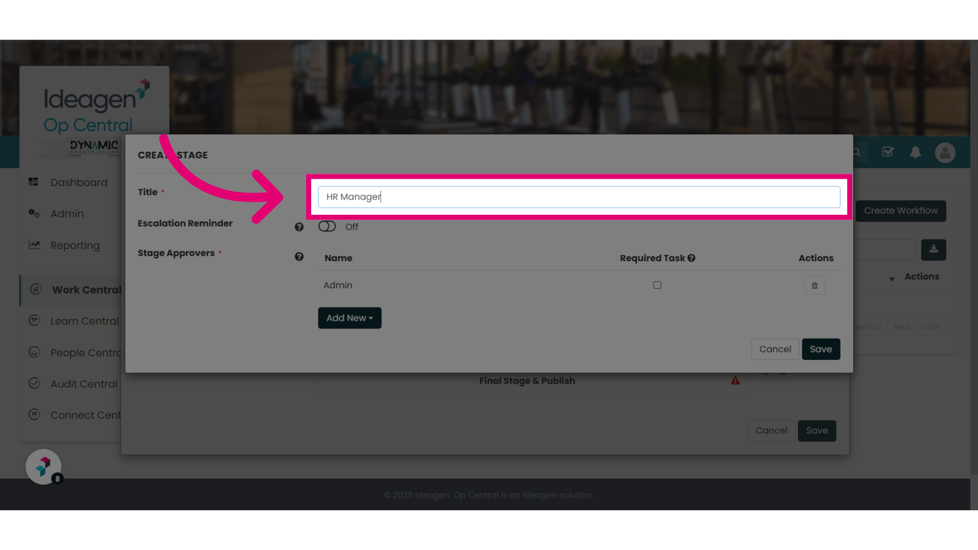 Give your workflow stage a relevant title