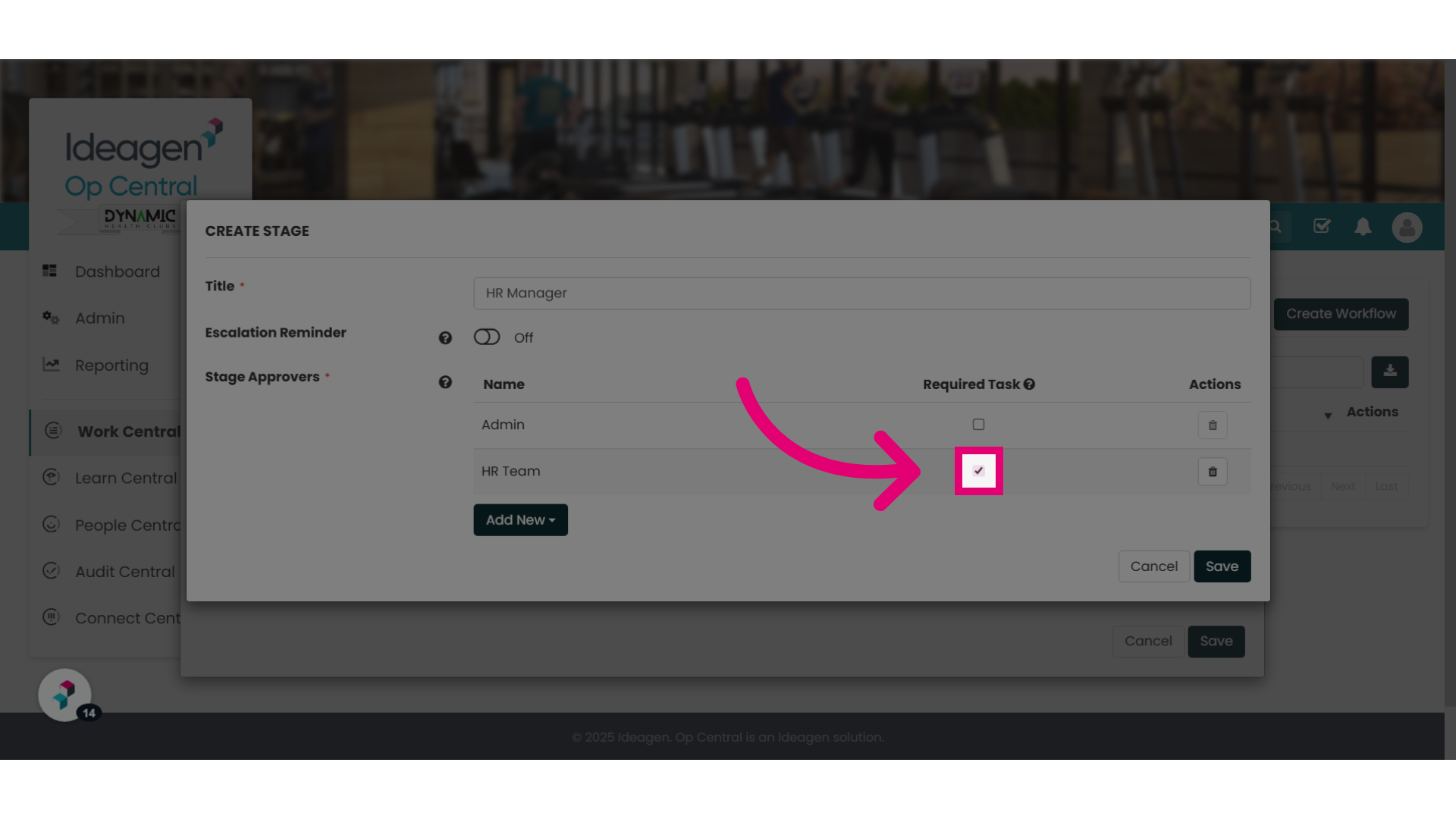 Check the Required Task box