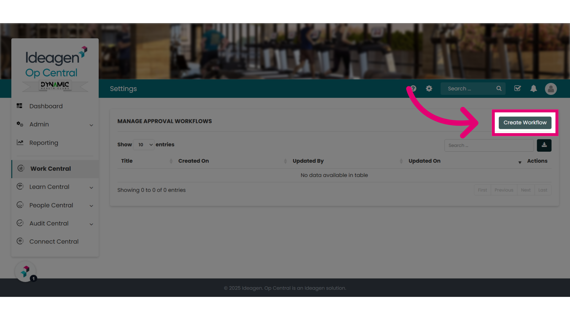 Click 'Create Workflow'