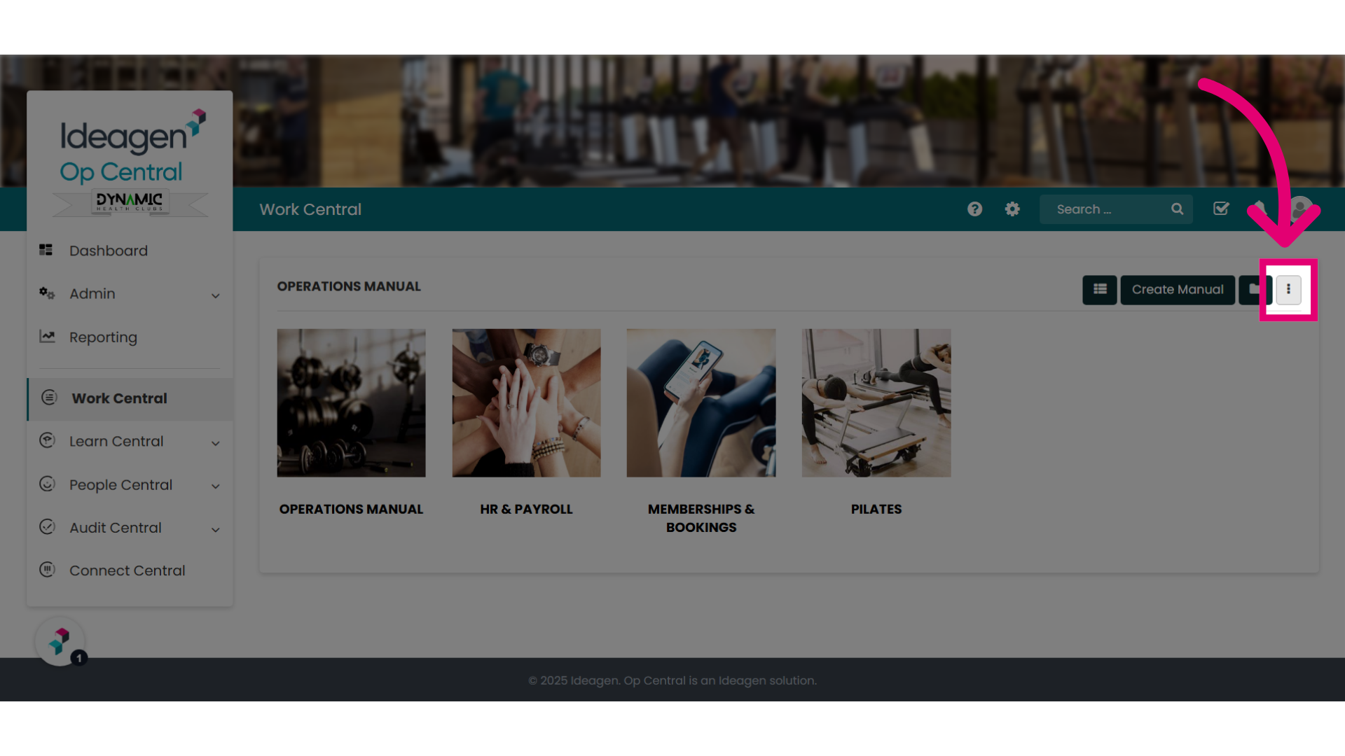 Select the ellipses on the top left of screen.