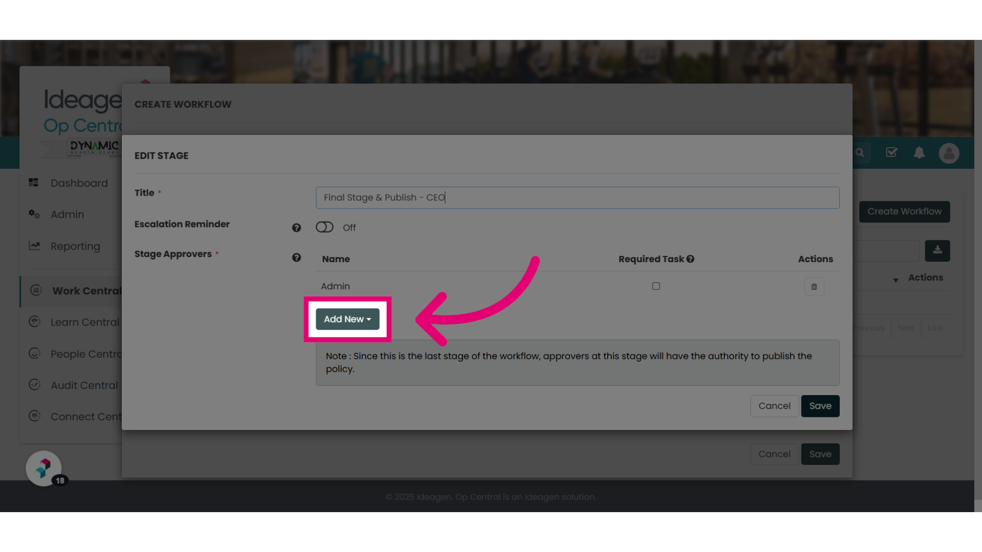 Click 'Add New' to add a user as per previous steps