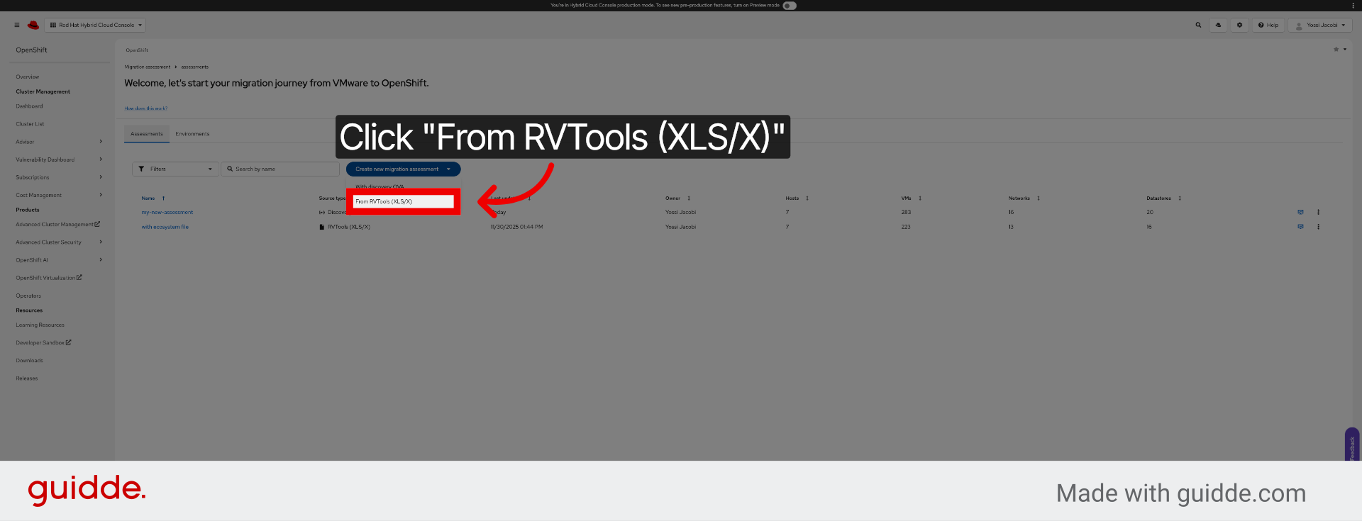 Select RVTools File Option