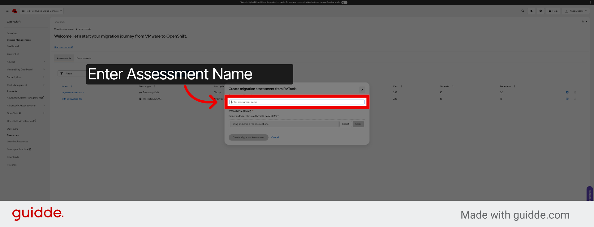 Access Assessment Name Field