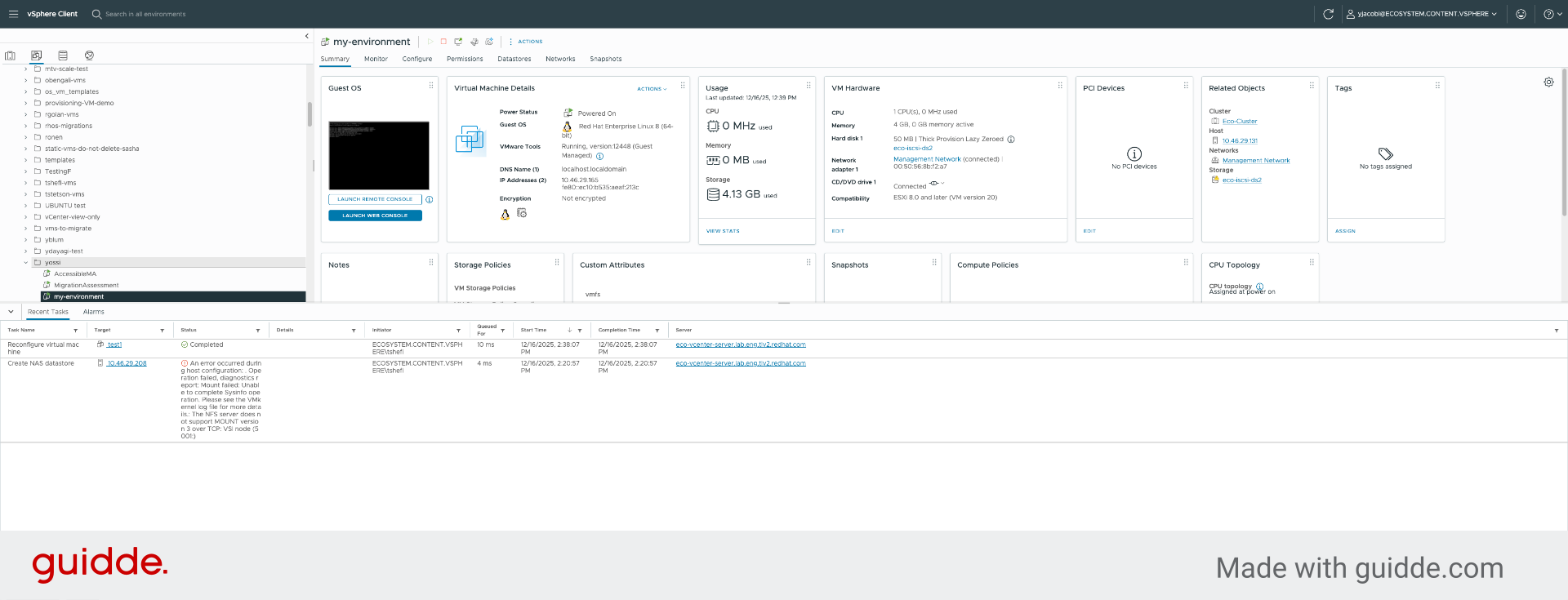 Switch to vCenter Server