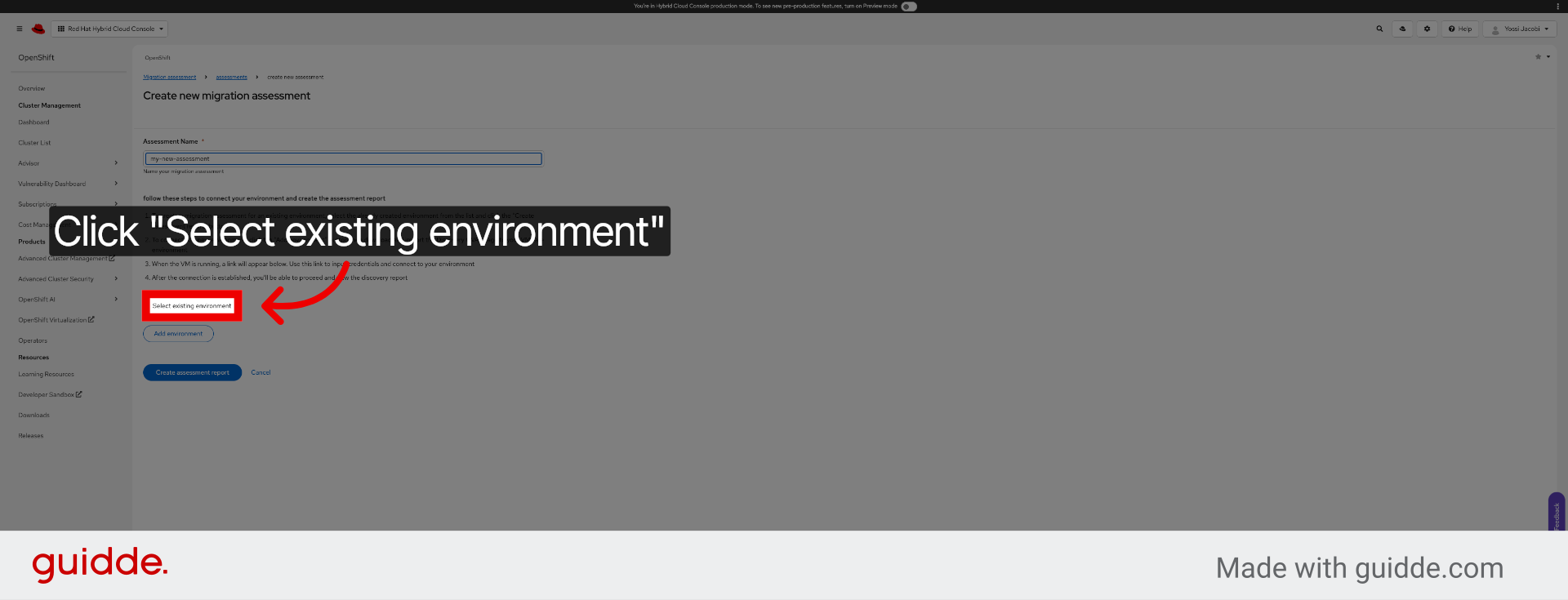 Confirm Environment Selection