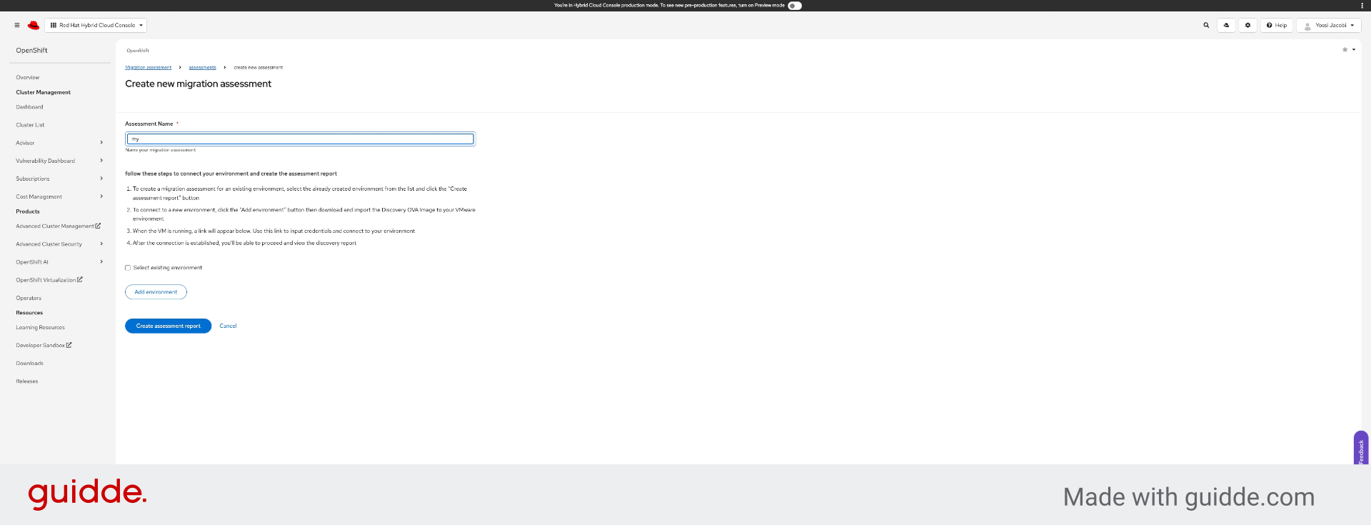 Select Existing Environment