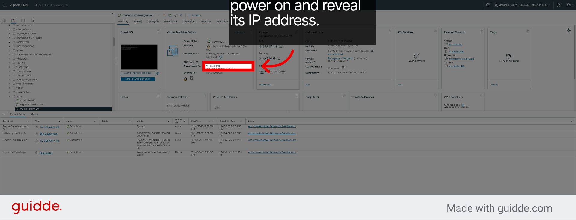 Switch to Migration VM Interface