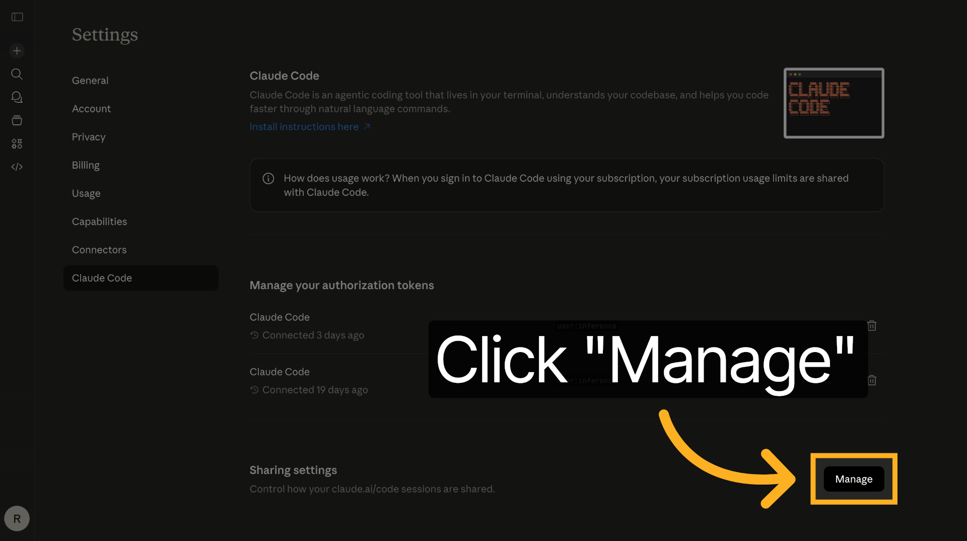 Access Manage Options