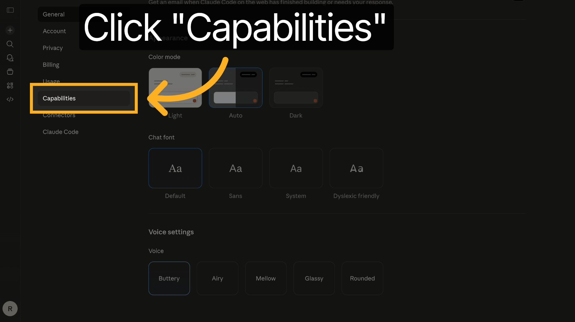 Open Capabilities Section
