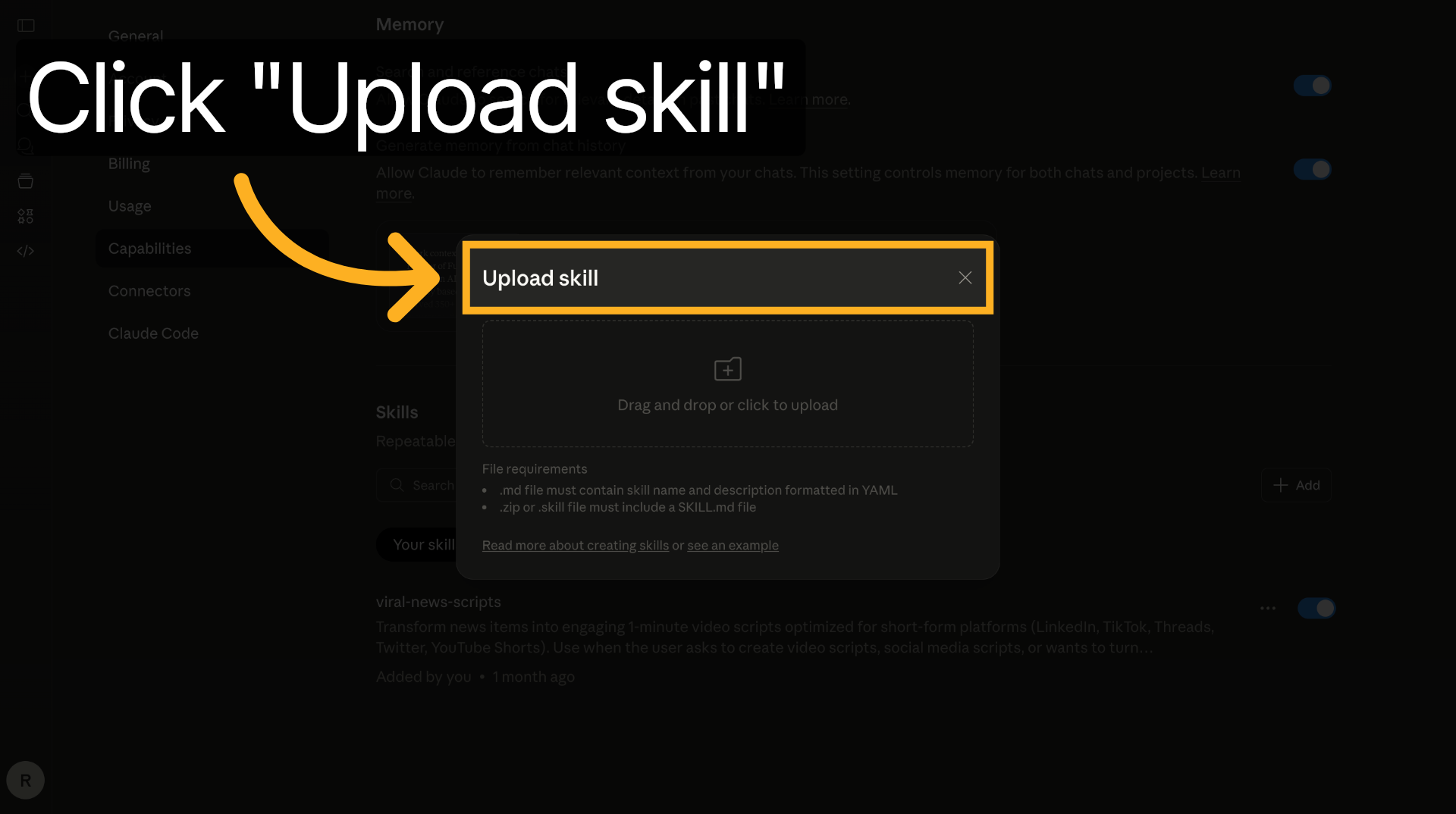 Upload Skill File