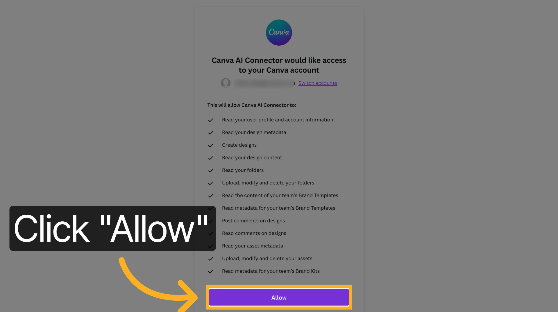 Allow Canva Access