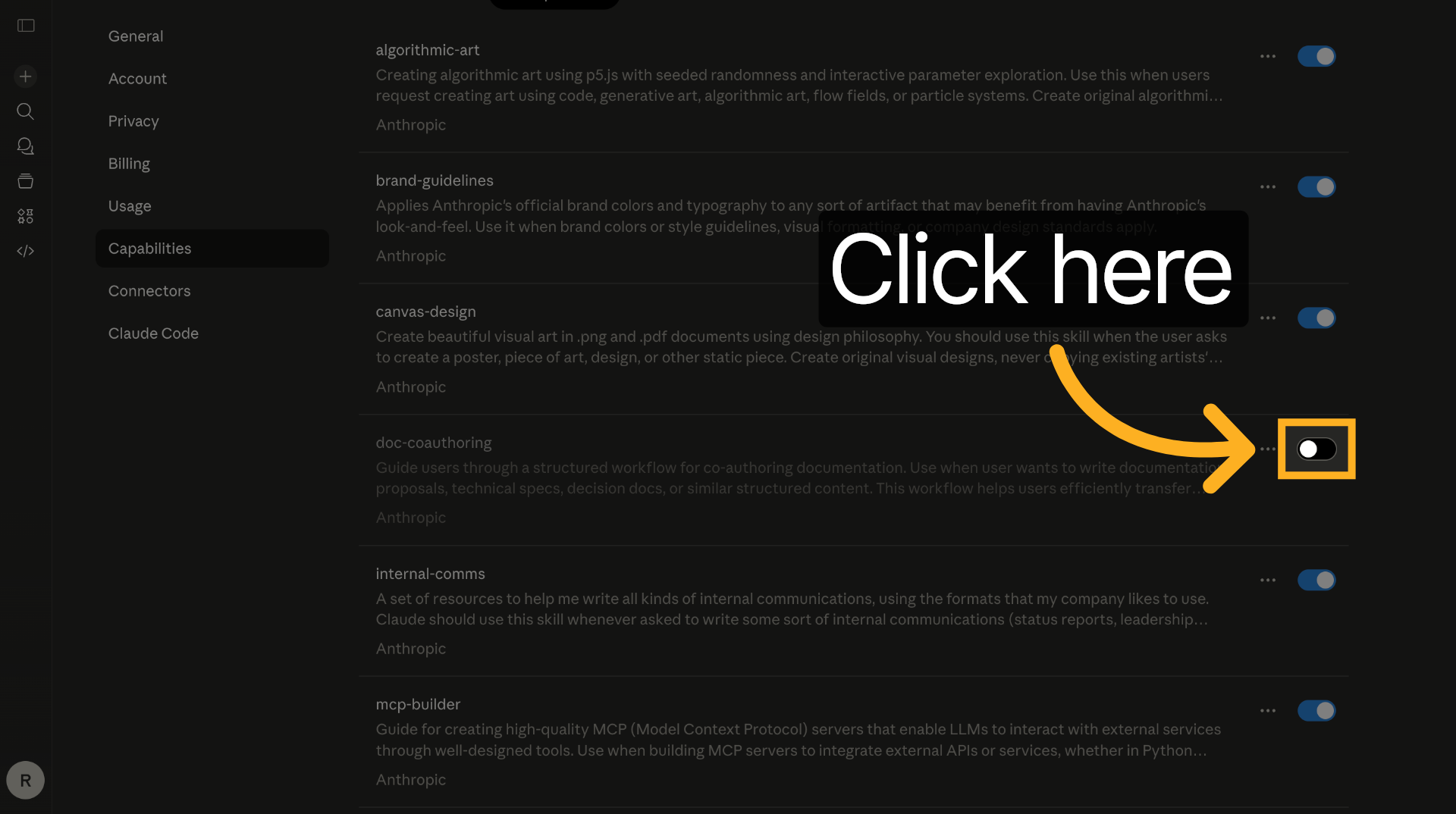 Access Example Skill Options