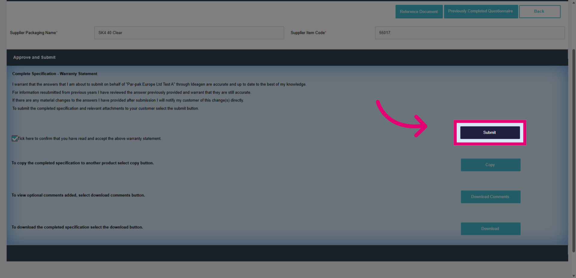 Click Submit Button