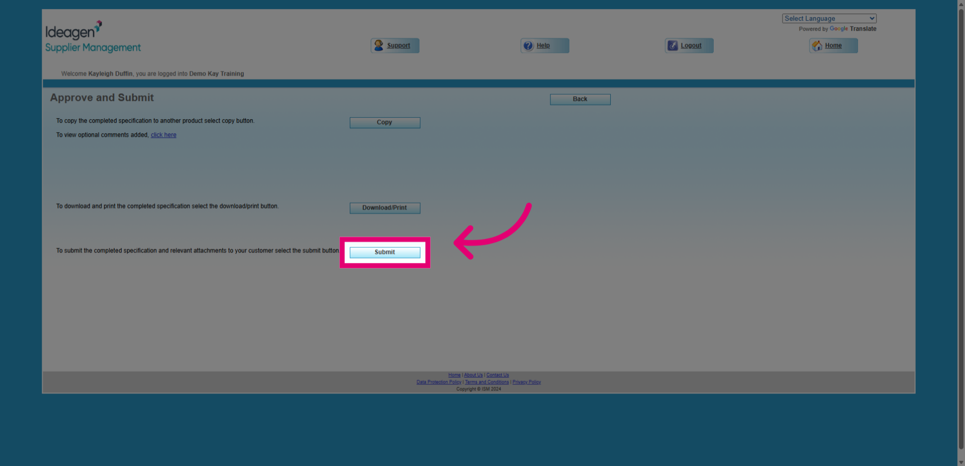Click Submit Button
