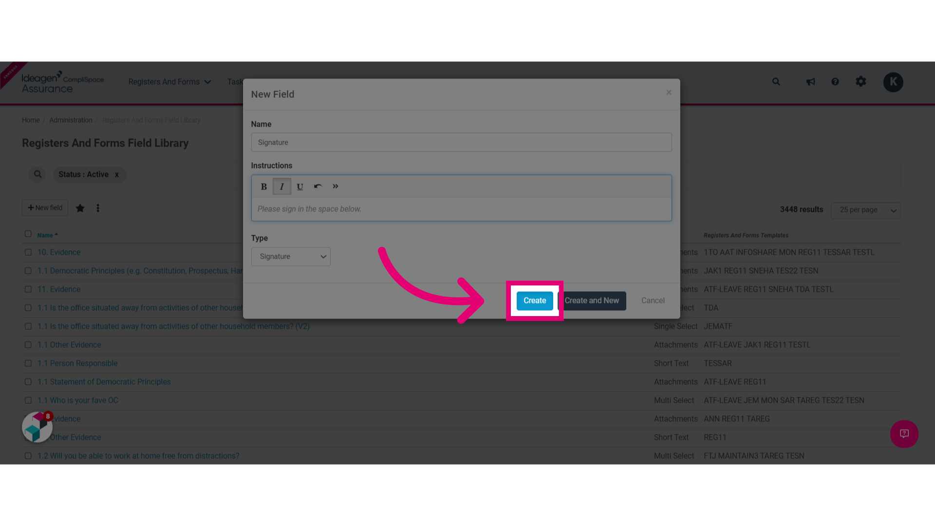 Click Create