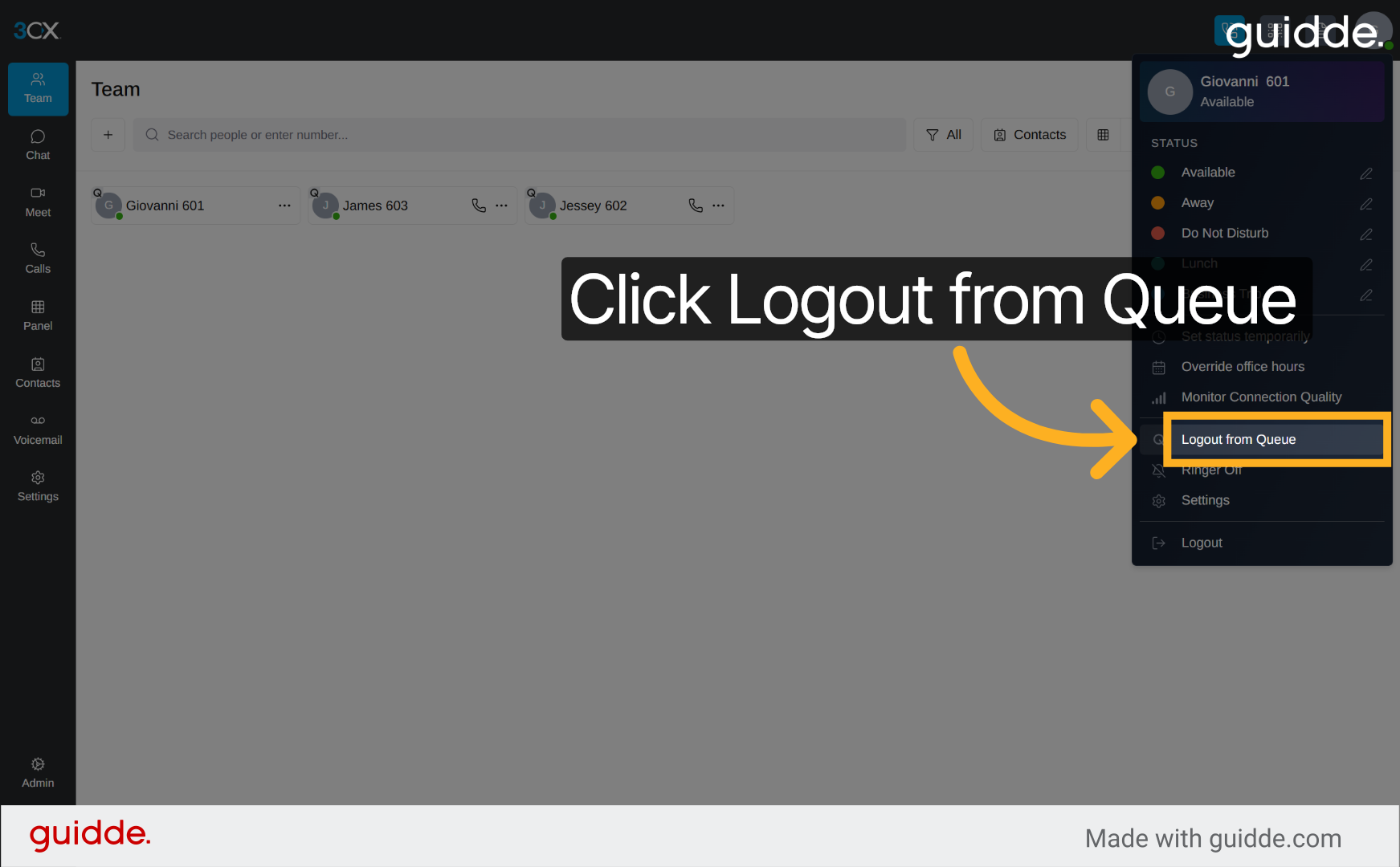 Log Out from Queue