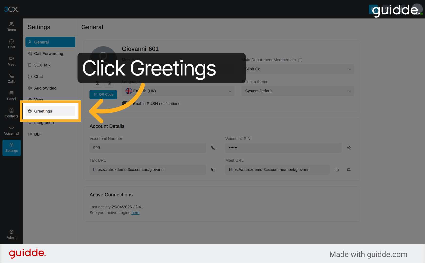 Access Greetings Section