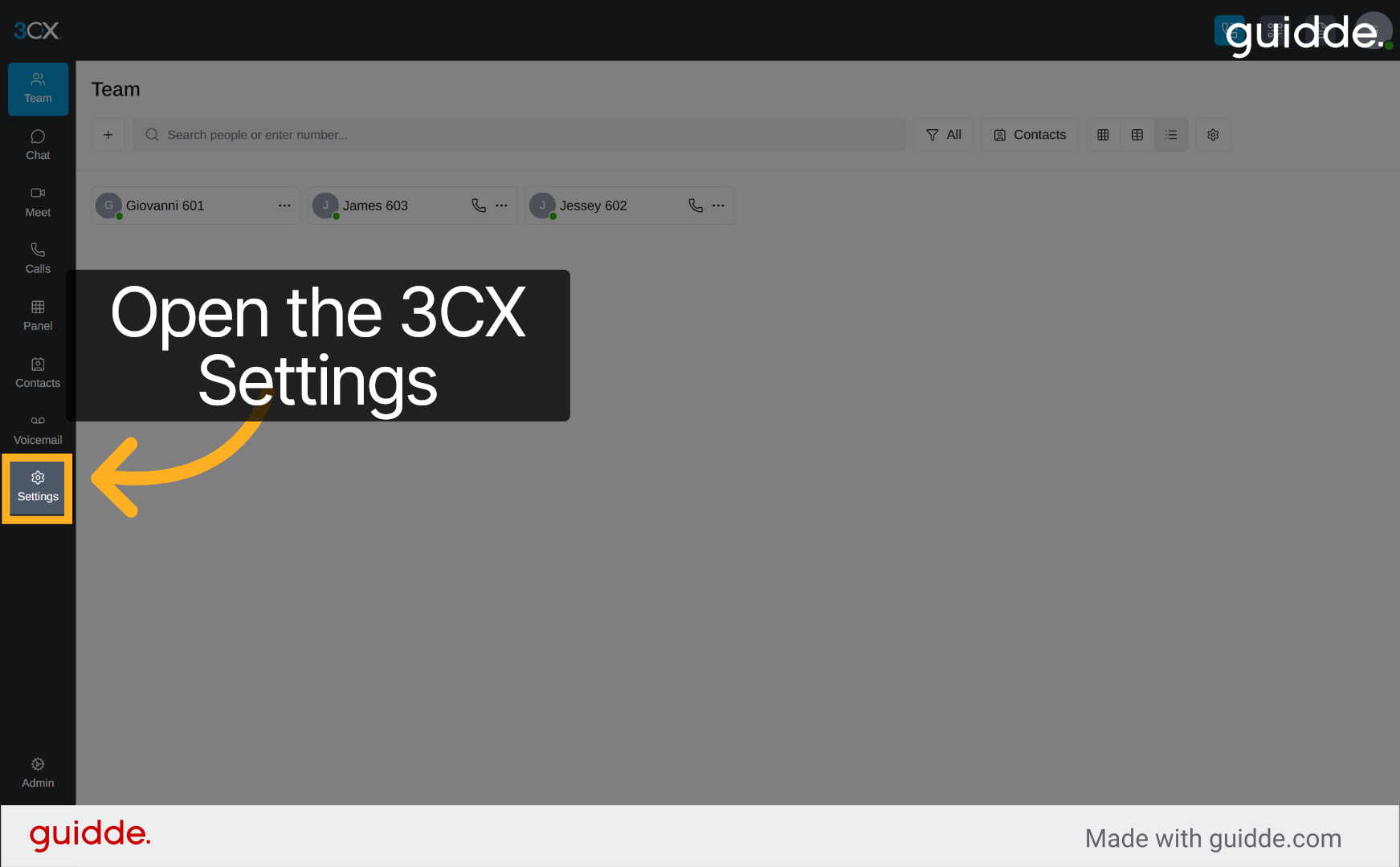 Open 3CX Main Menu