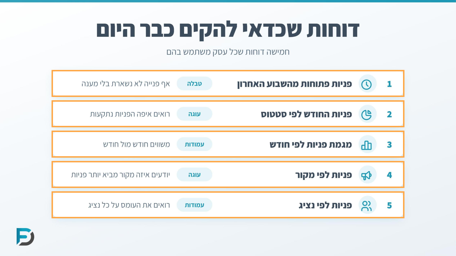 דוחות שכדאי להקים