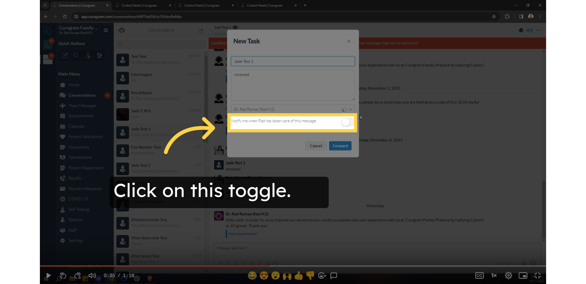 Click on this toggle.