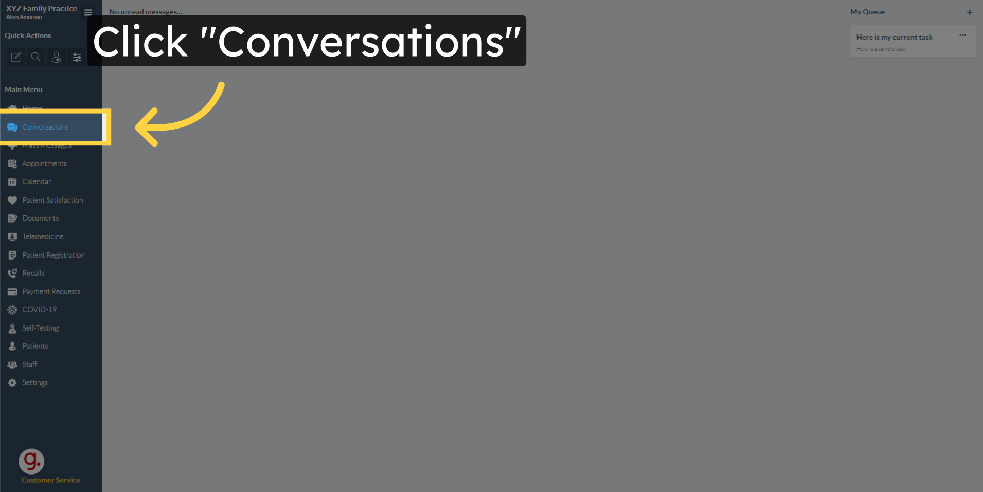 Click 'Conversations'