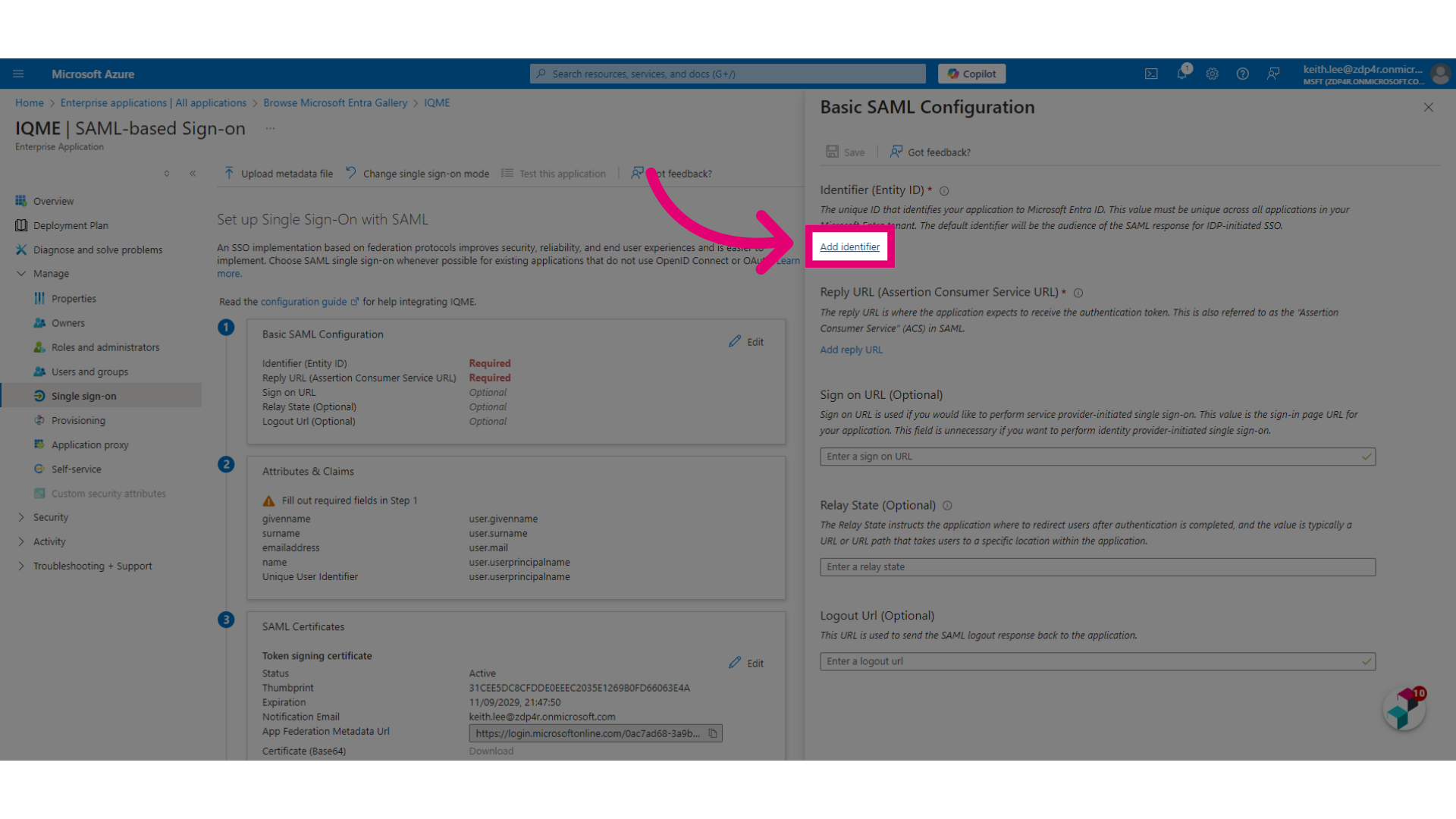 Click 'Add identifier'