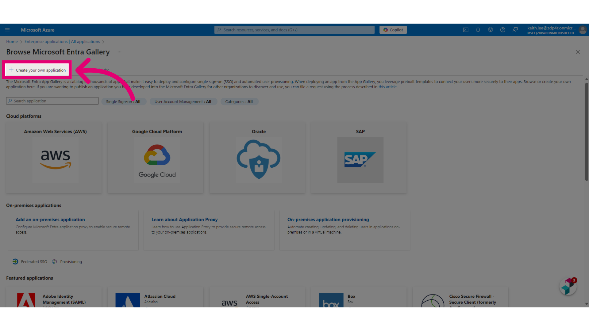 Click 'Create your own application'
