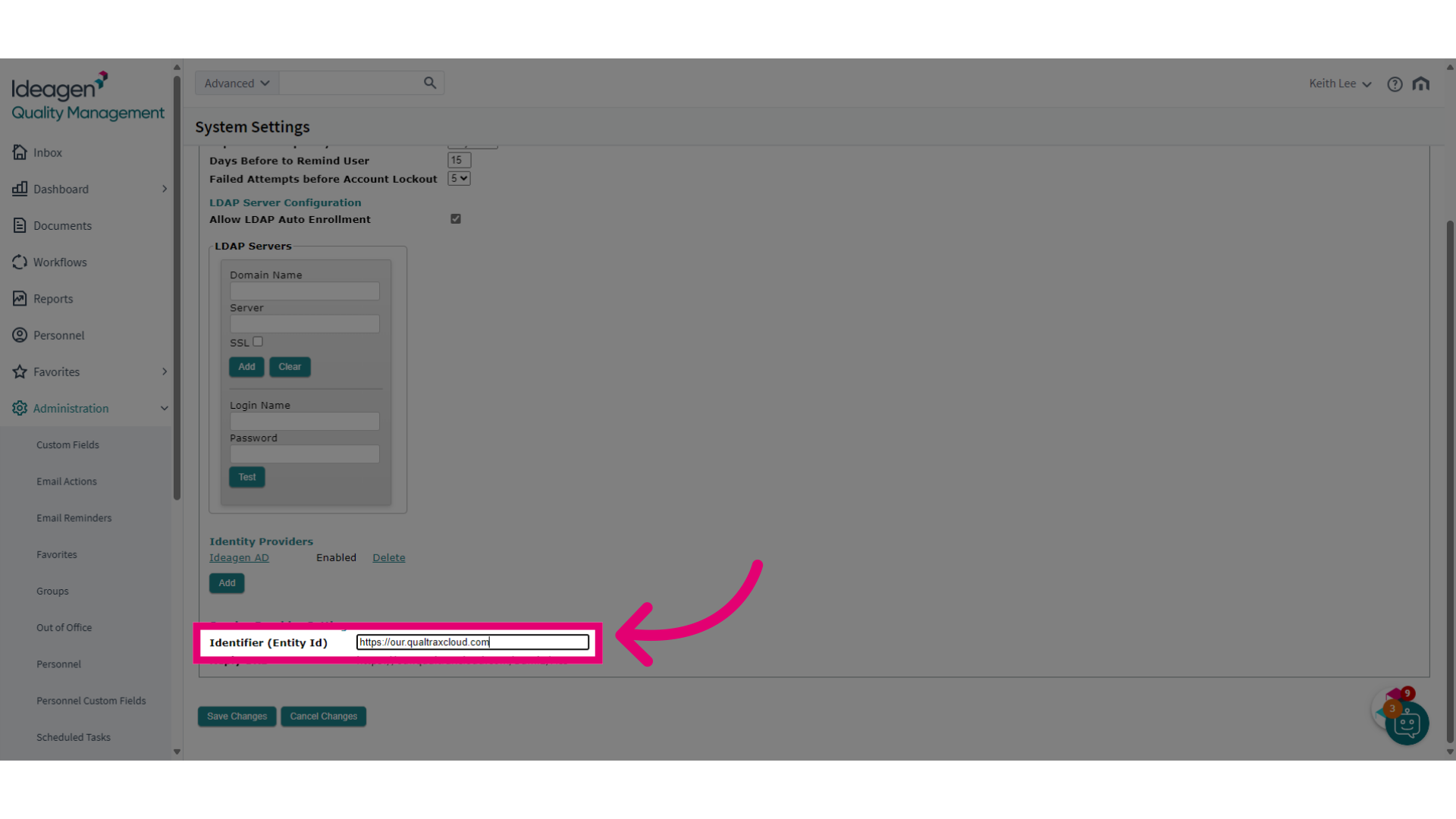 Copy the Identifier