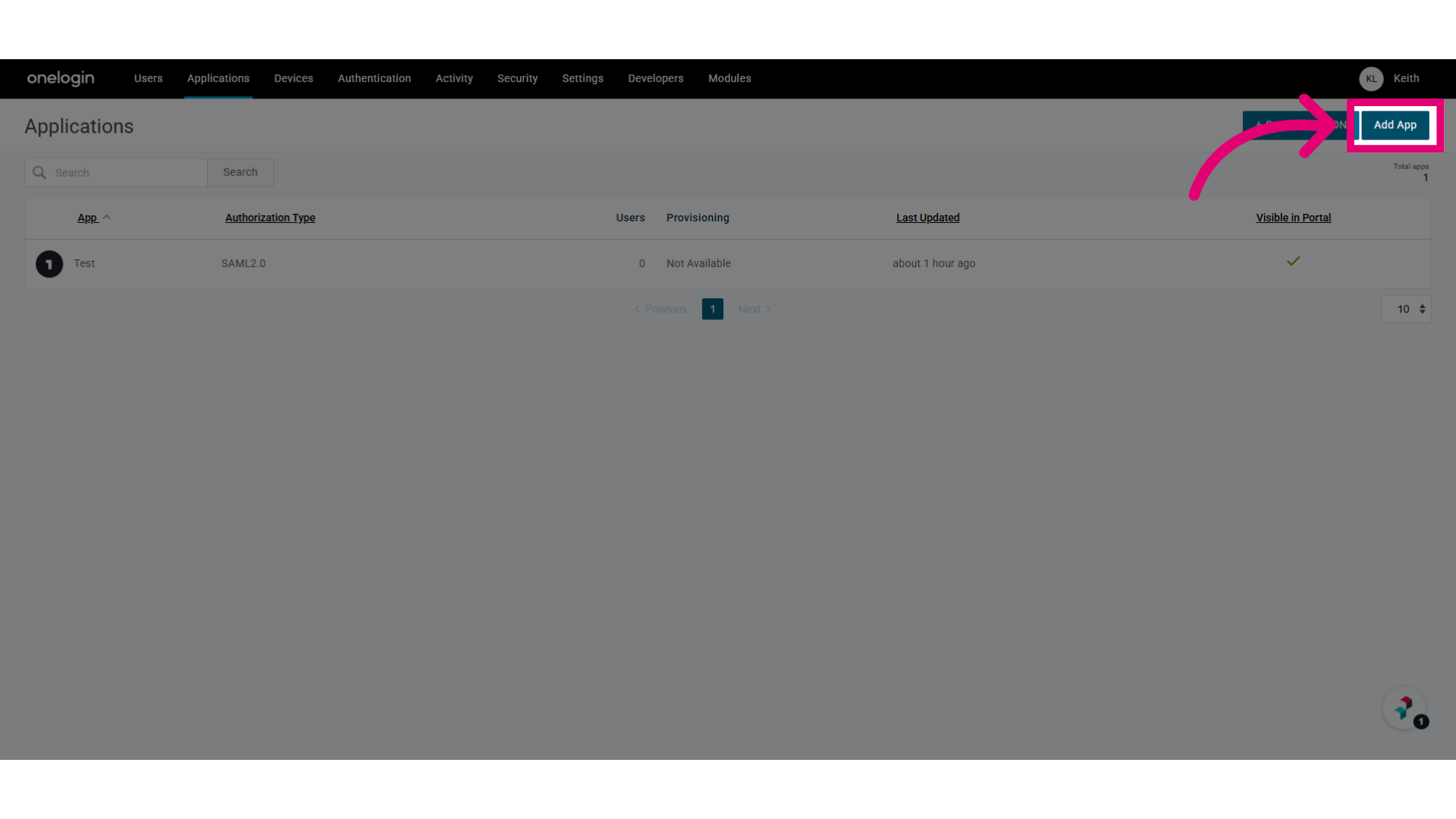 Click 'Add App'