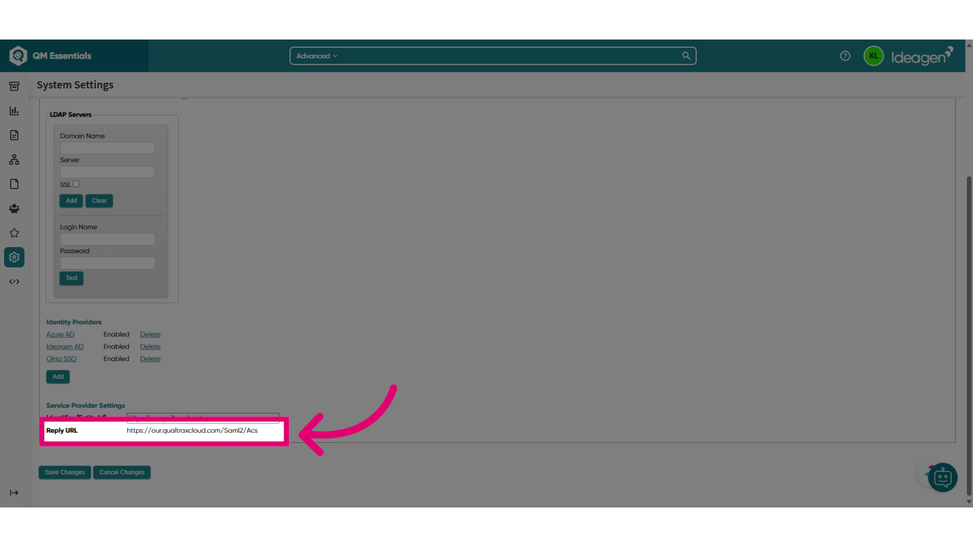 Copy the Reply URL text