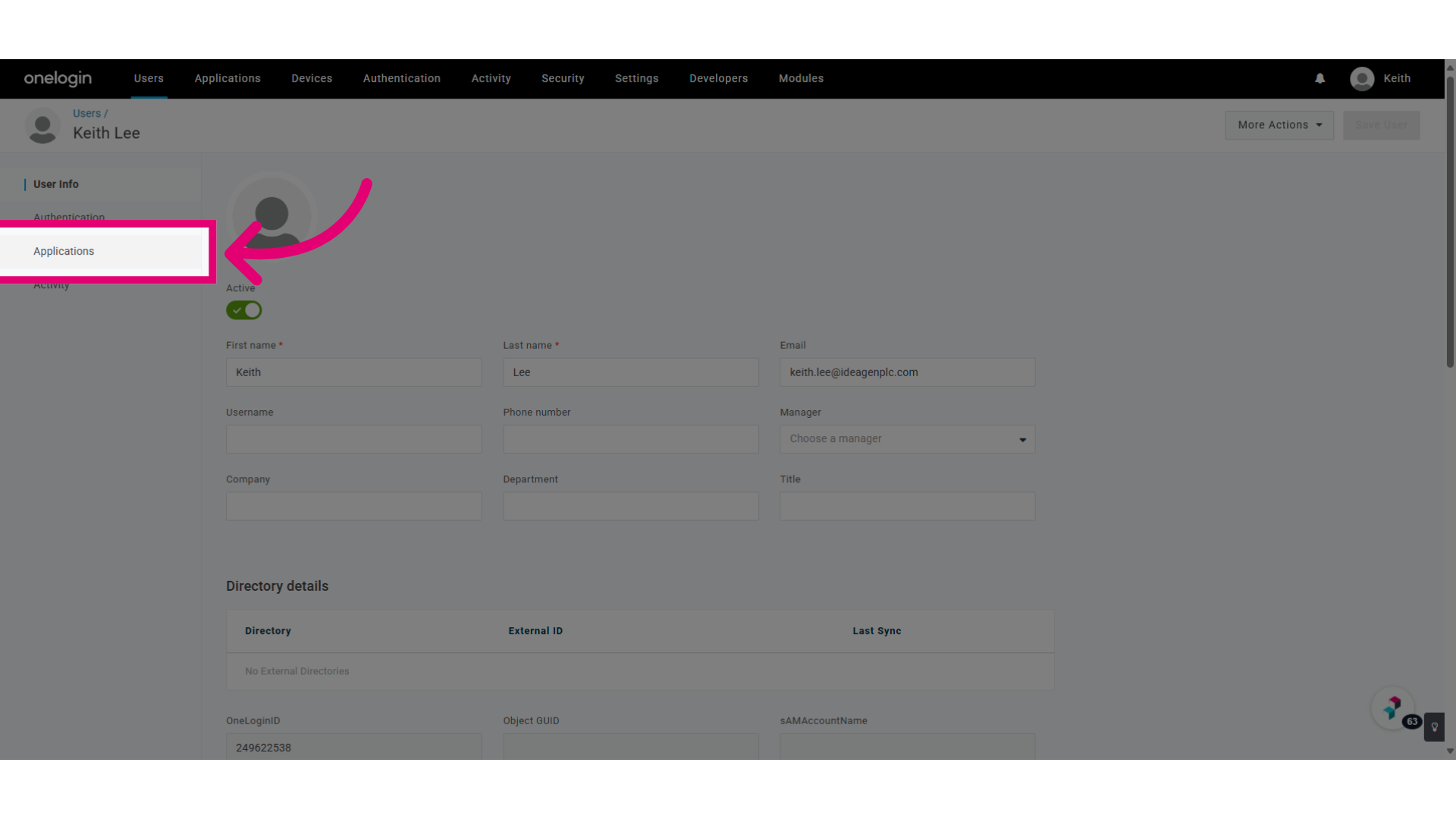 Click 'Applications'
