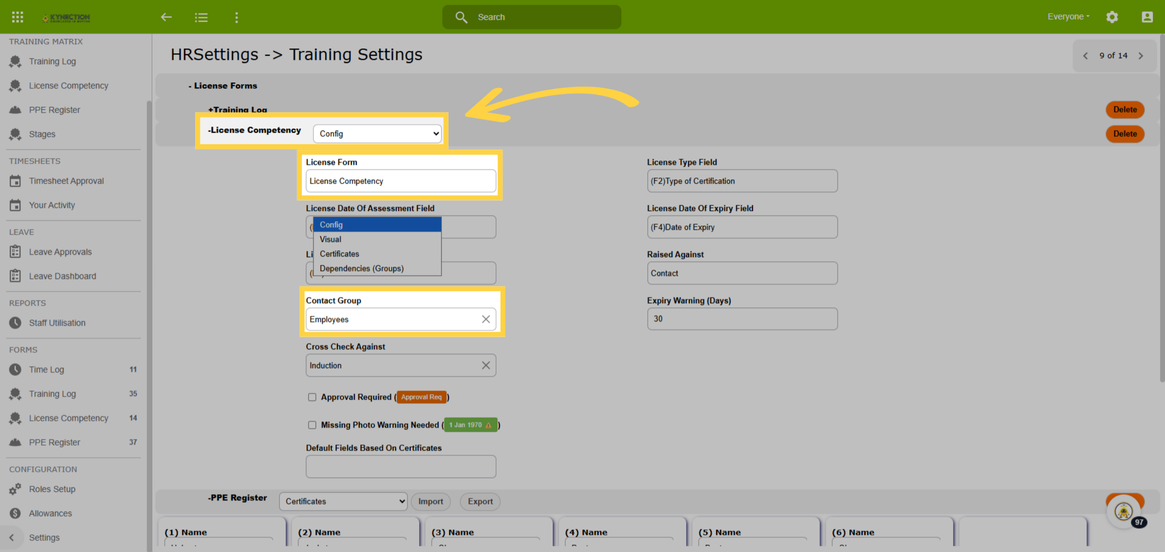 License Compentency - Config
