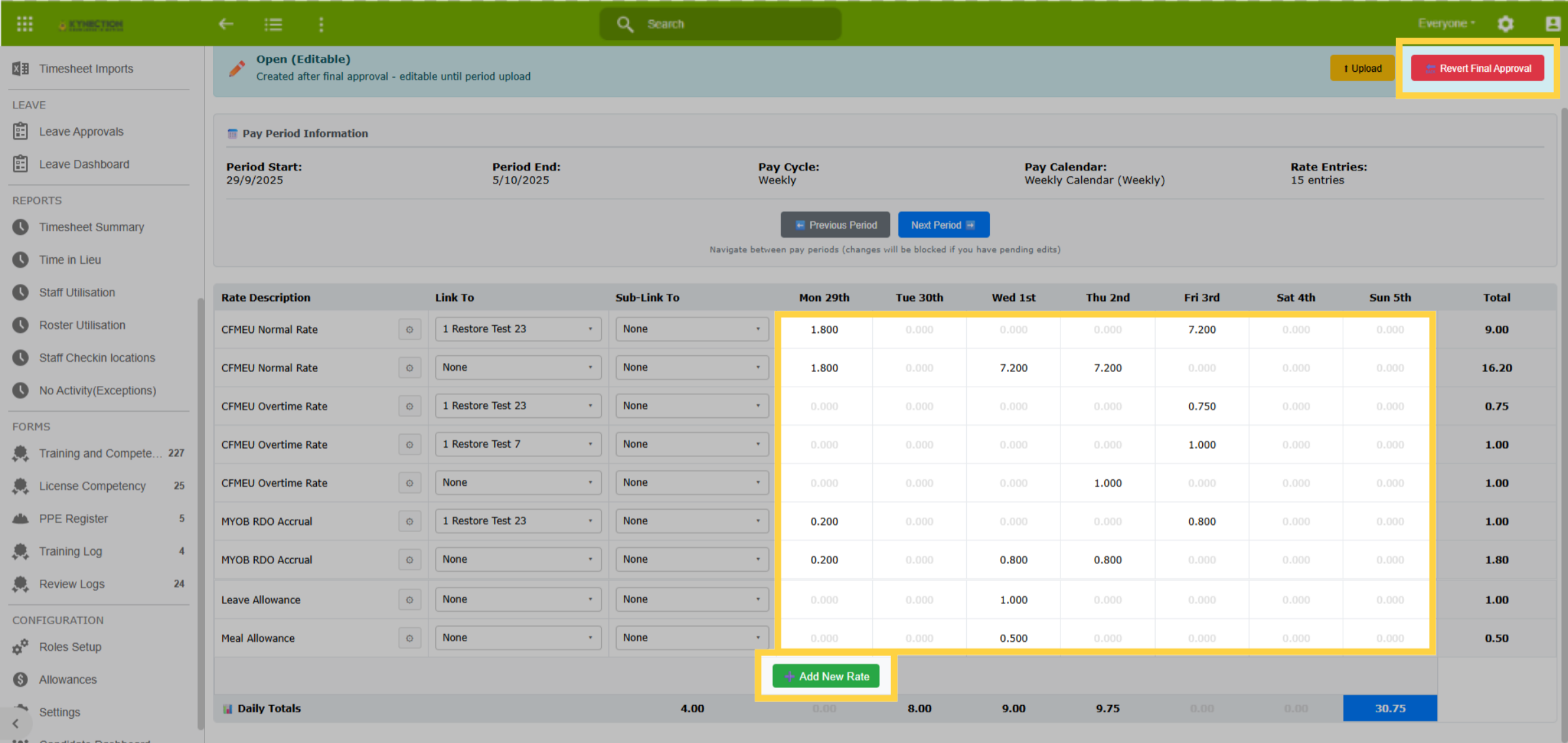 Edit Detailed Payroll Data