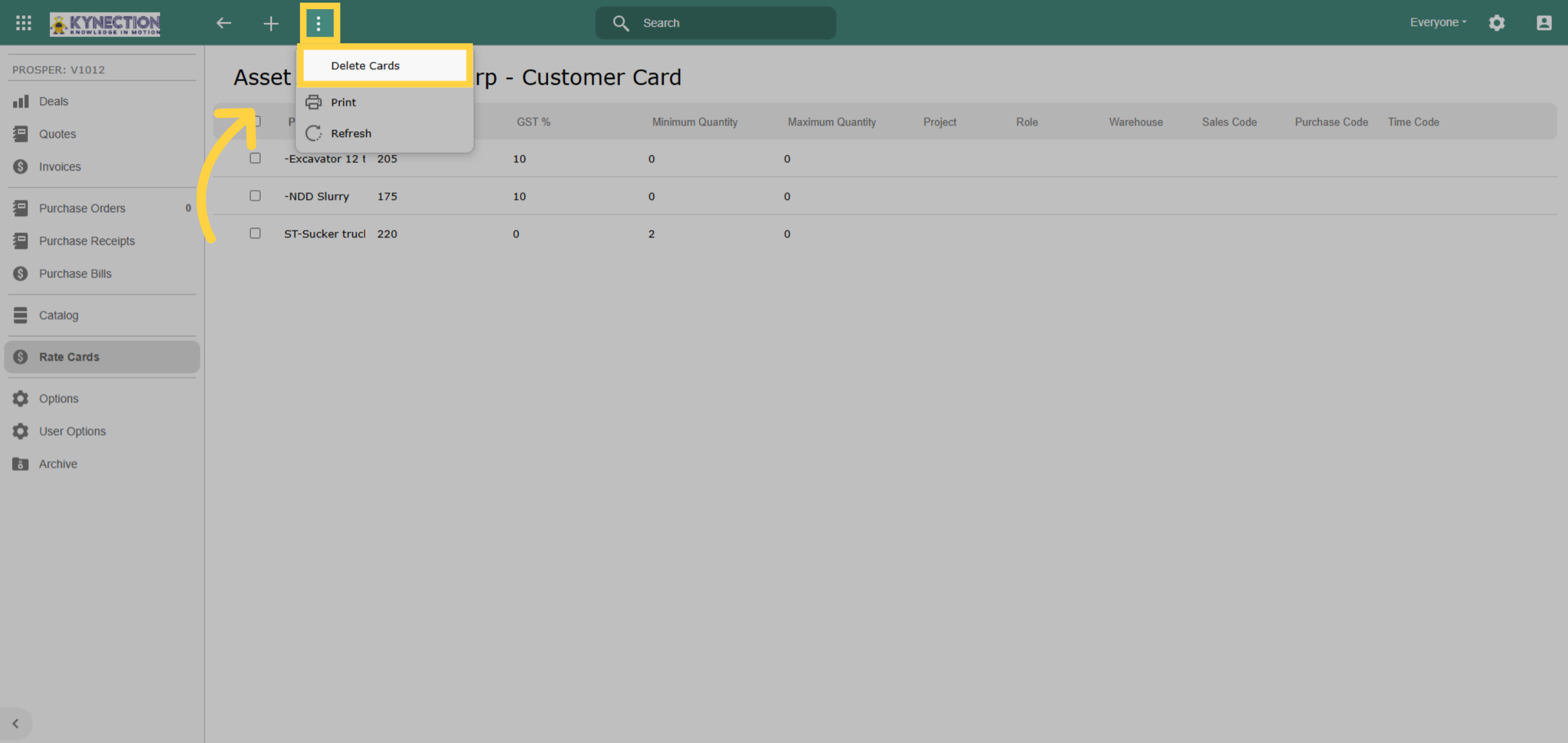 Delete Cards