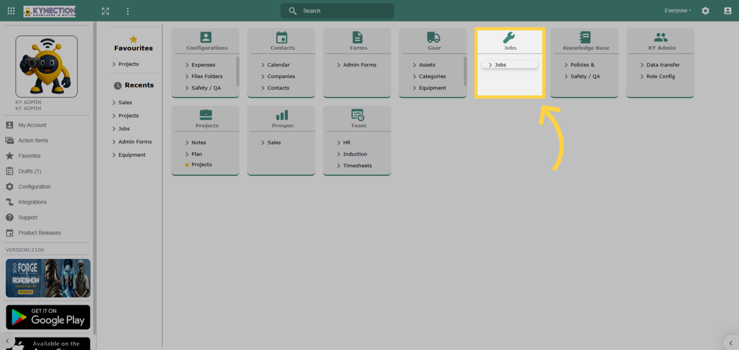 Invoicing from Jobs Module